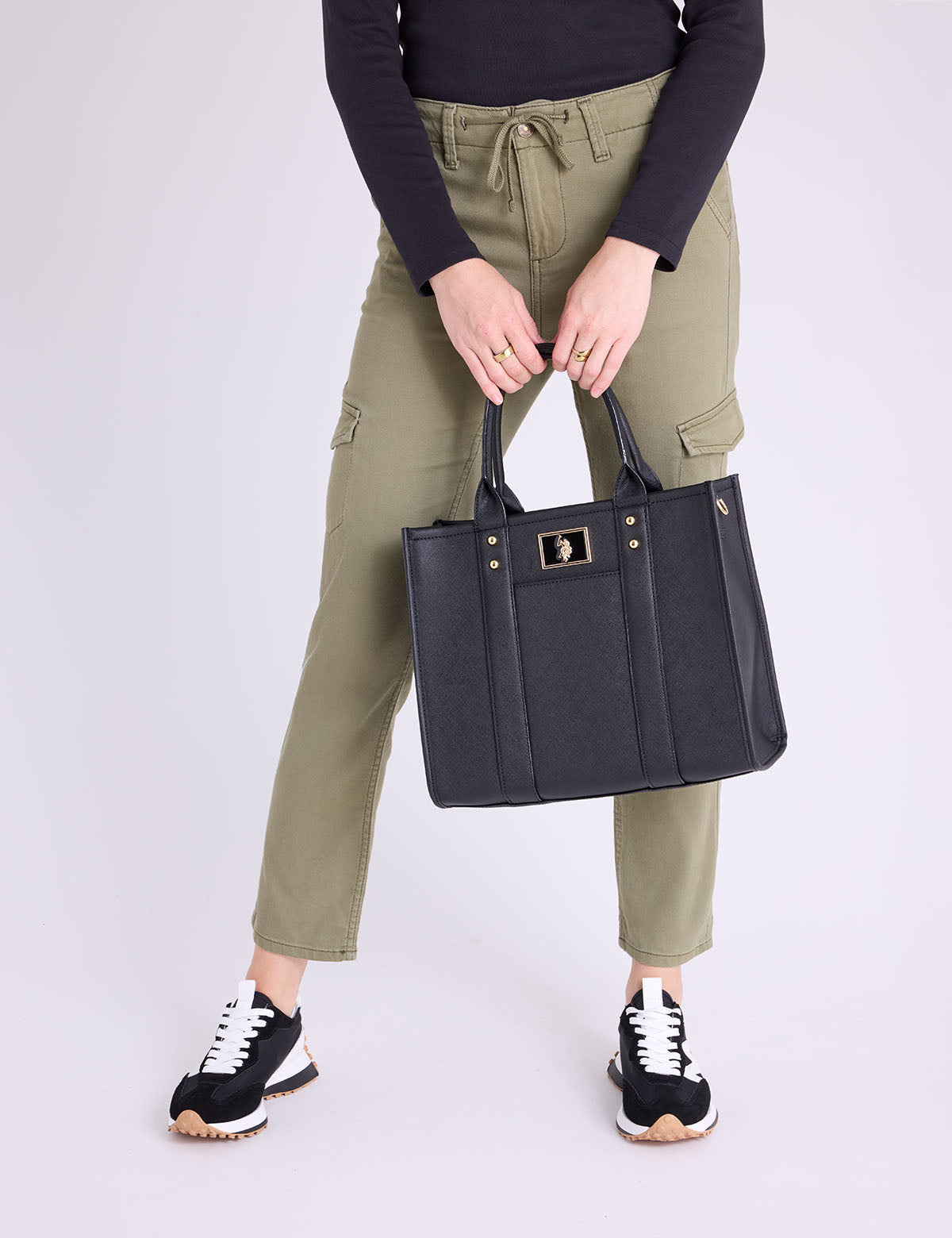 USPA Box Tote With Crossbody Strap