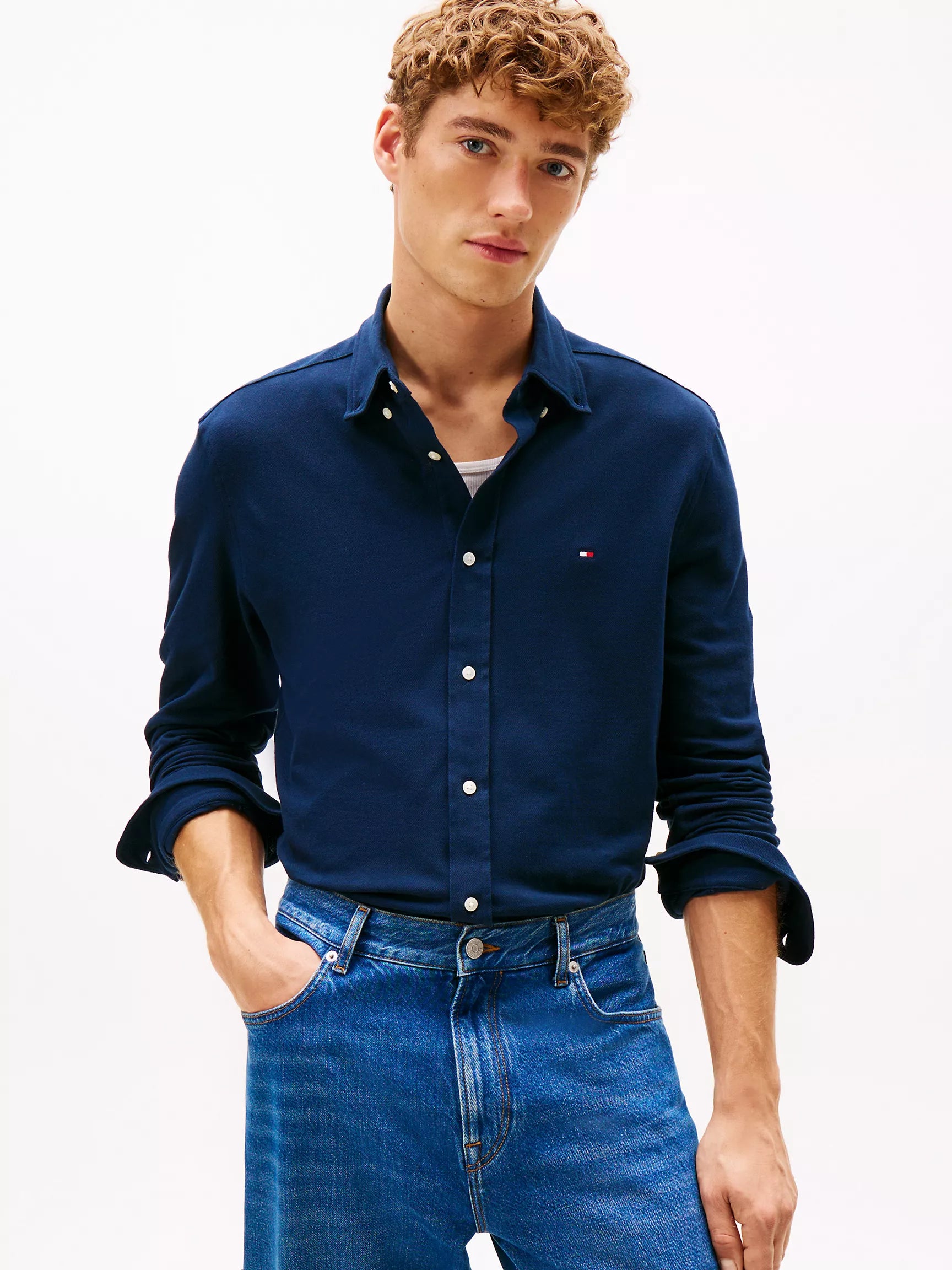 Tommy Hilfiger Regular Fit Lightweight Pique Knit Shirt