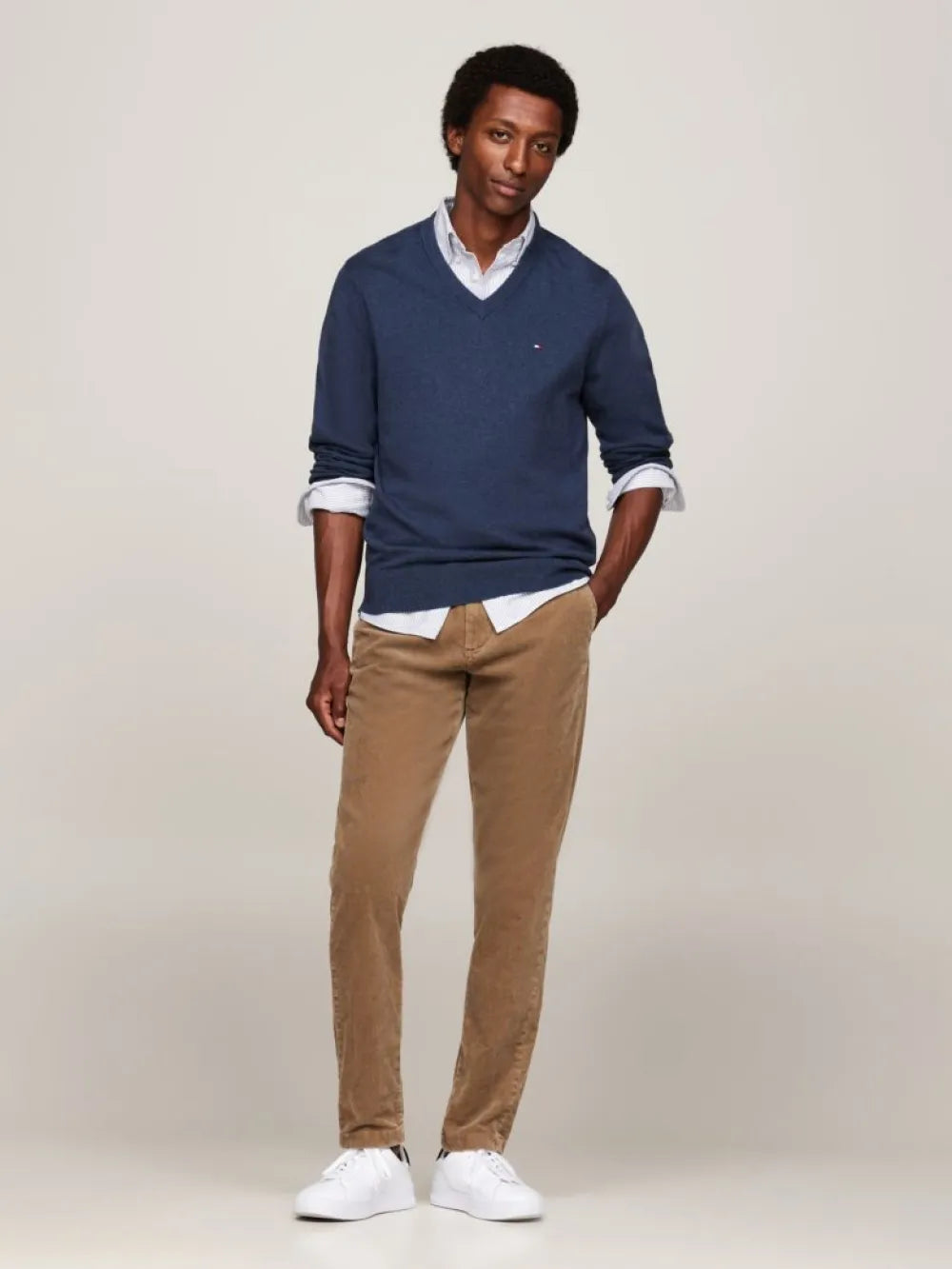 Tommy Hilfiger Cotton Cashmere V-Neck Jumper