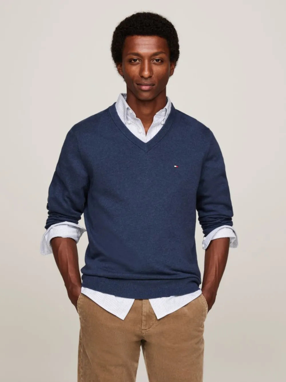 Tommy Hilfiger Cotton Cashmere V-Neck Jumper