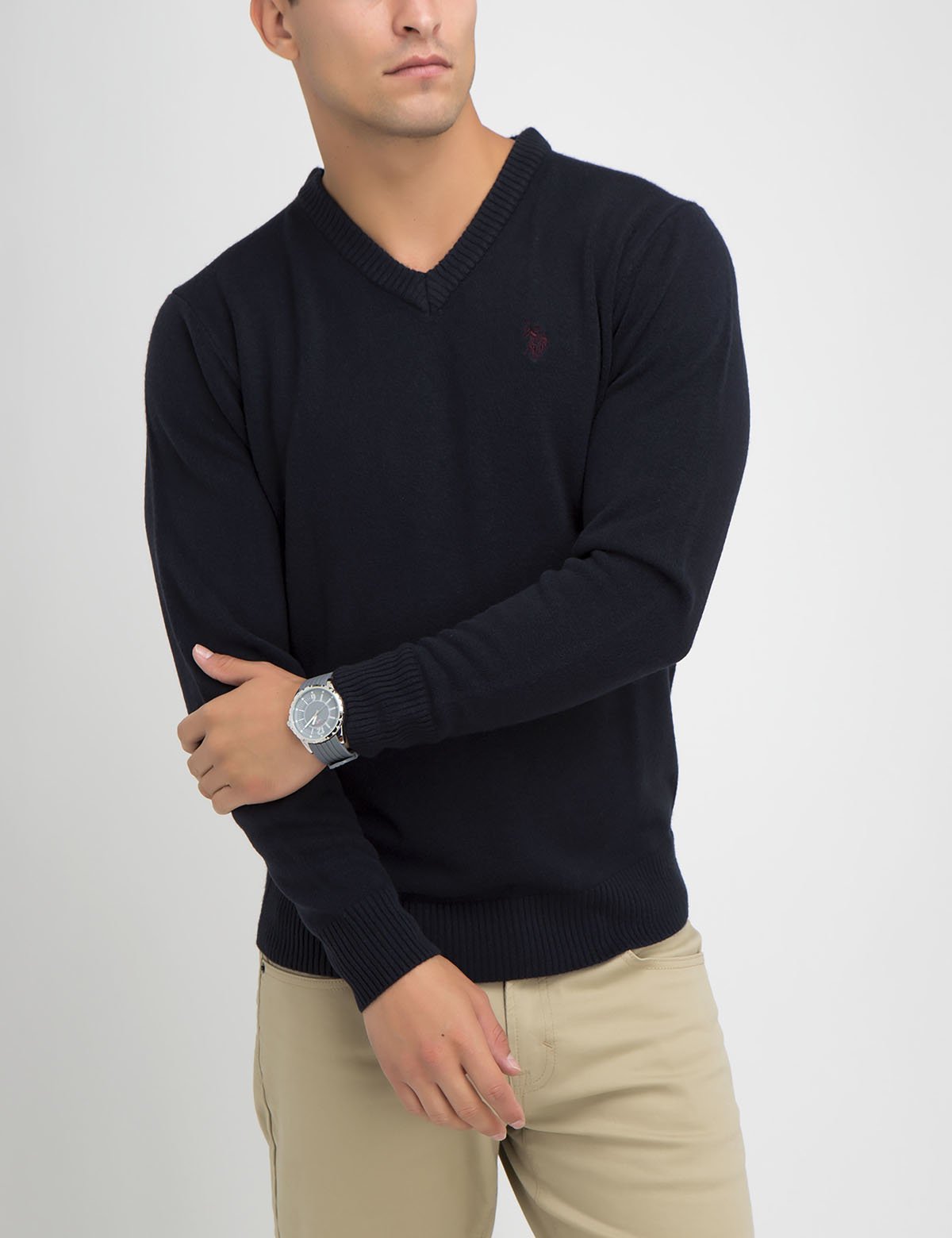 US Polo Assn. Men's V-Neck Ultrasoft Trim Fit Acrylic Sweate