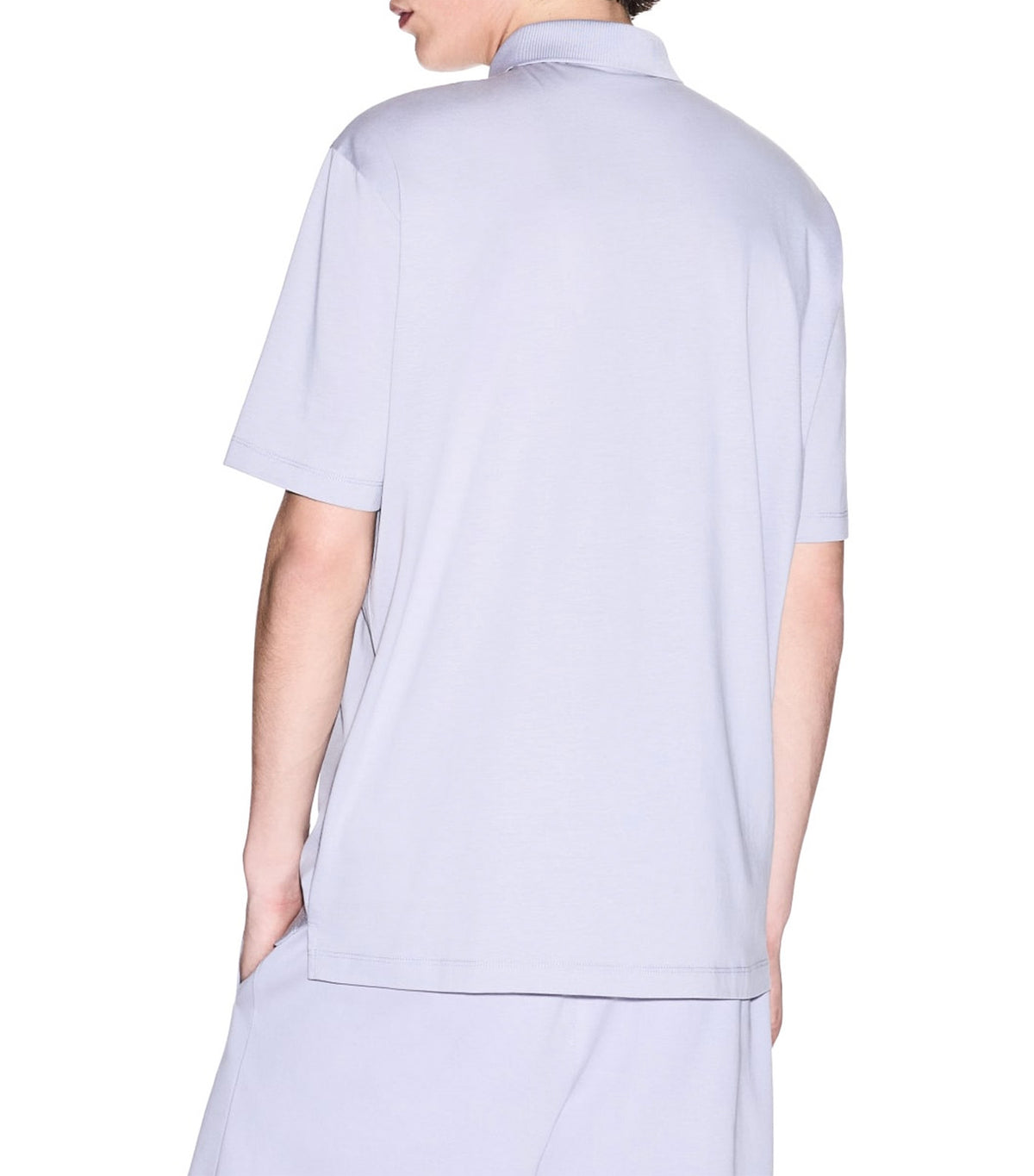 Armani Exchange Regular Fit Mercerised Cotton Polo Lilac Gray