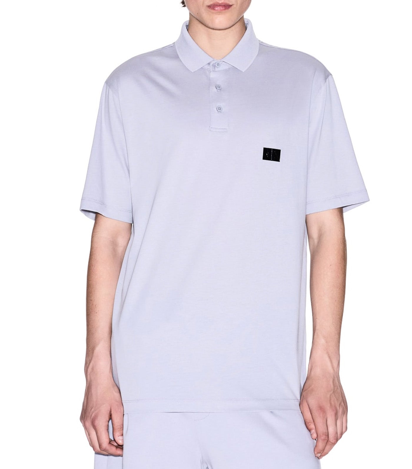 Armani Exchange Regular Fit Mercerised Cotton Polo Lilac Gray
