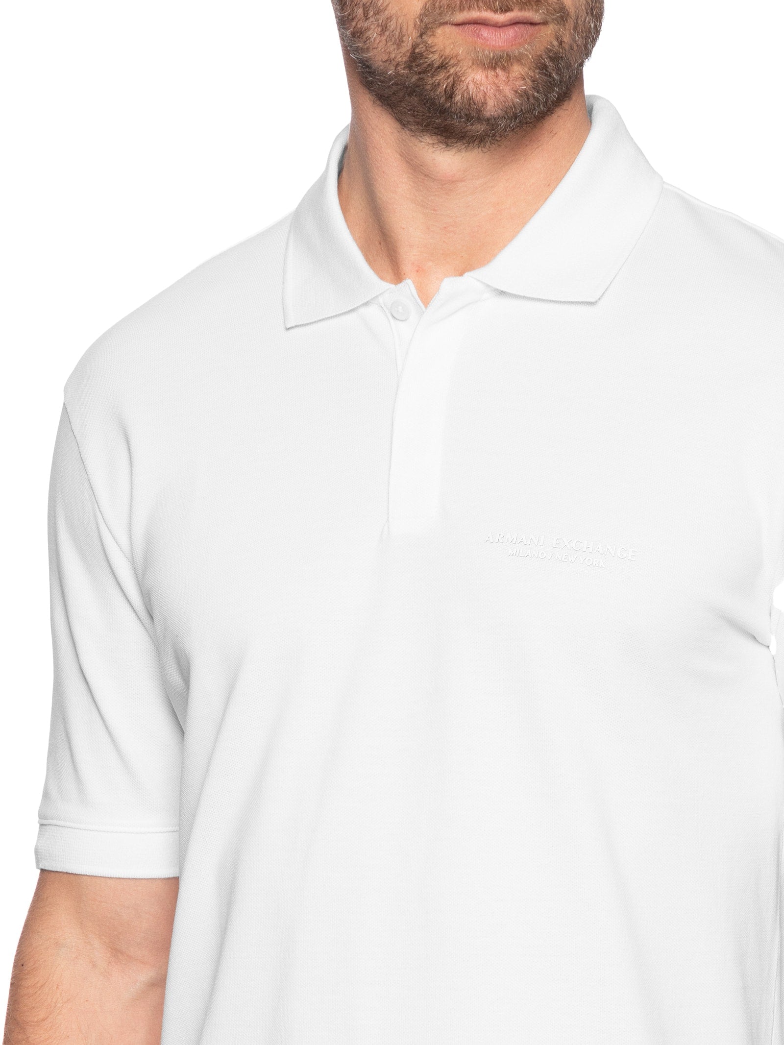 ARMANI EXCHANGE Polo Masculina Regular Fit Logo Milano Verde