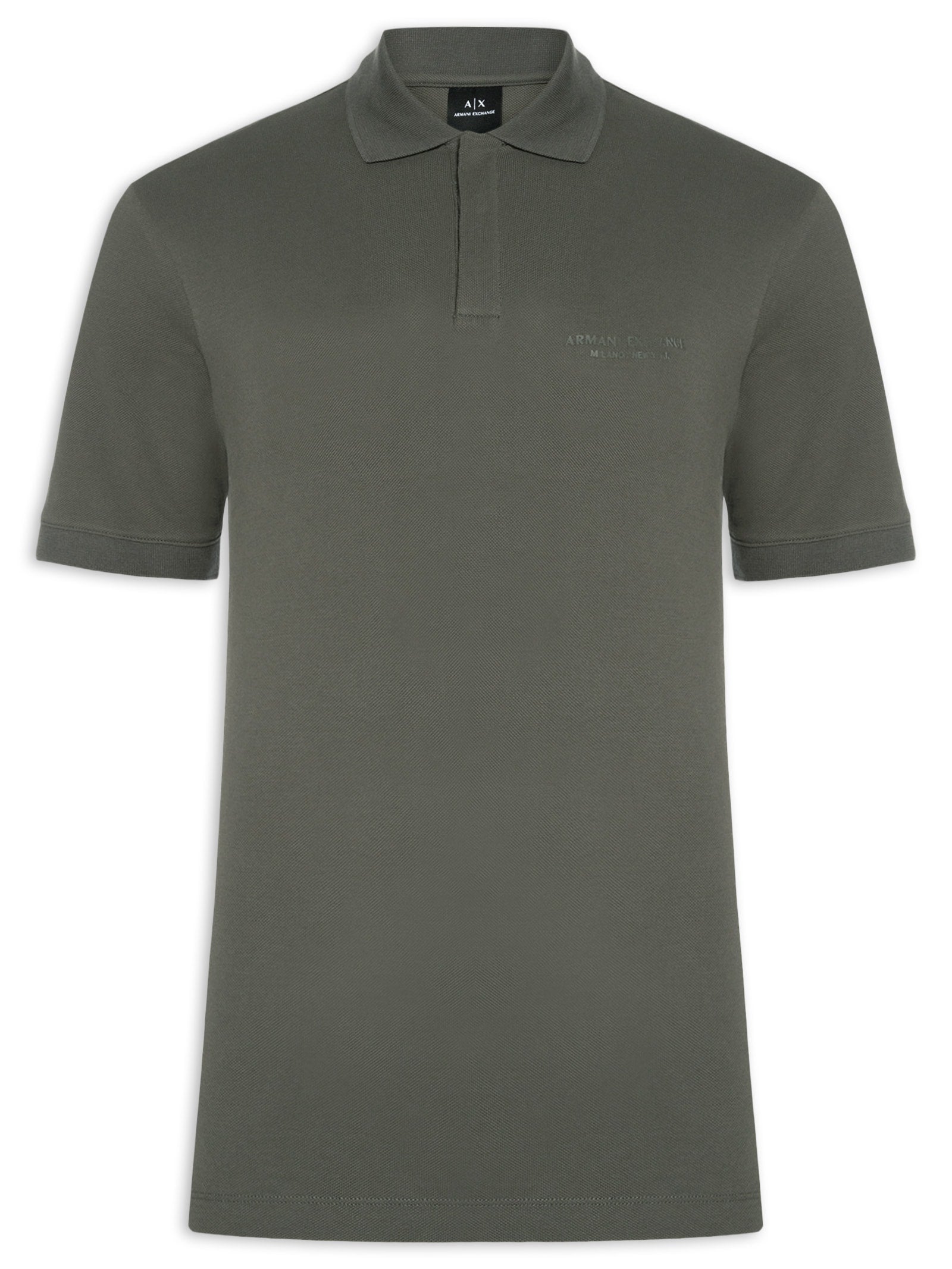 ARMANI EXCHANGE Polo Masculina Regular Fit Logo Milano Verde