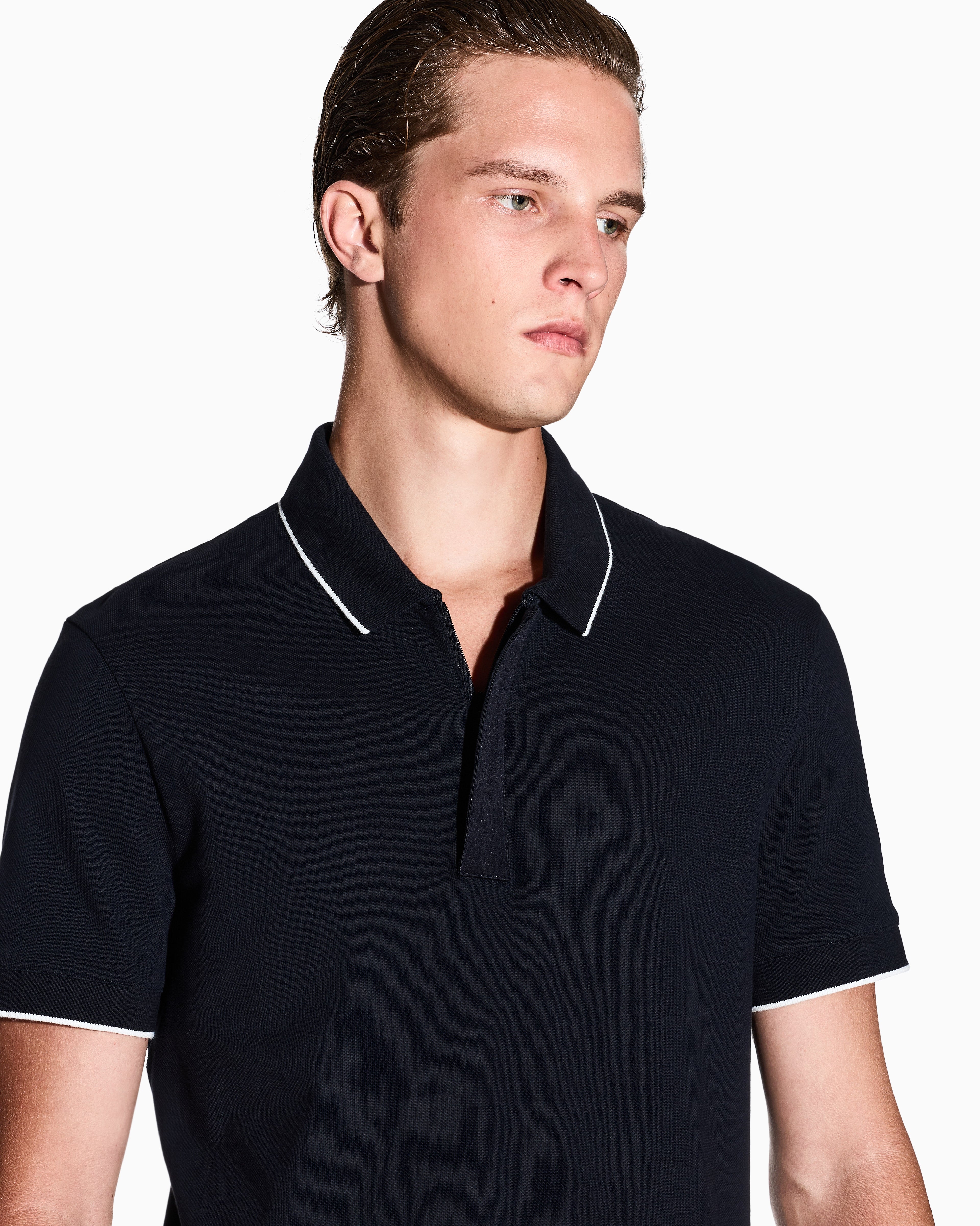 Armani Exchange slim fit polo shirt in cotton piqué