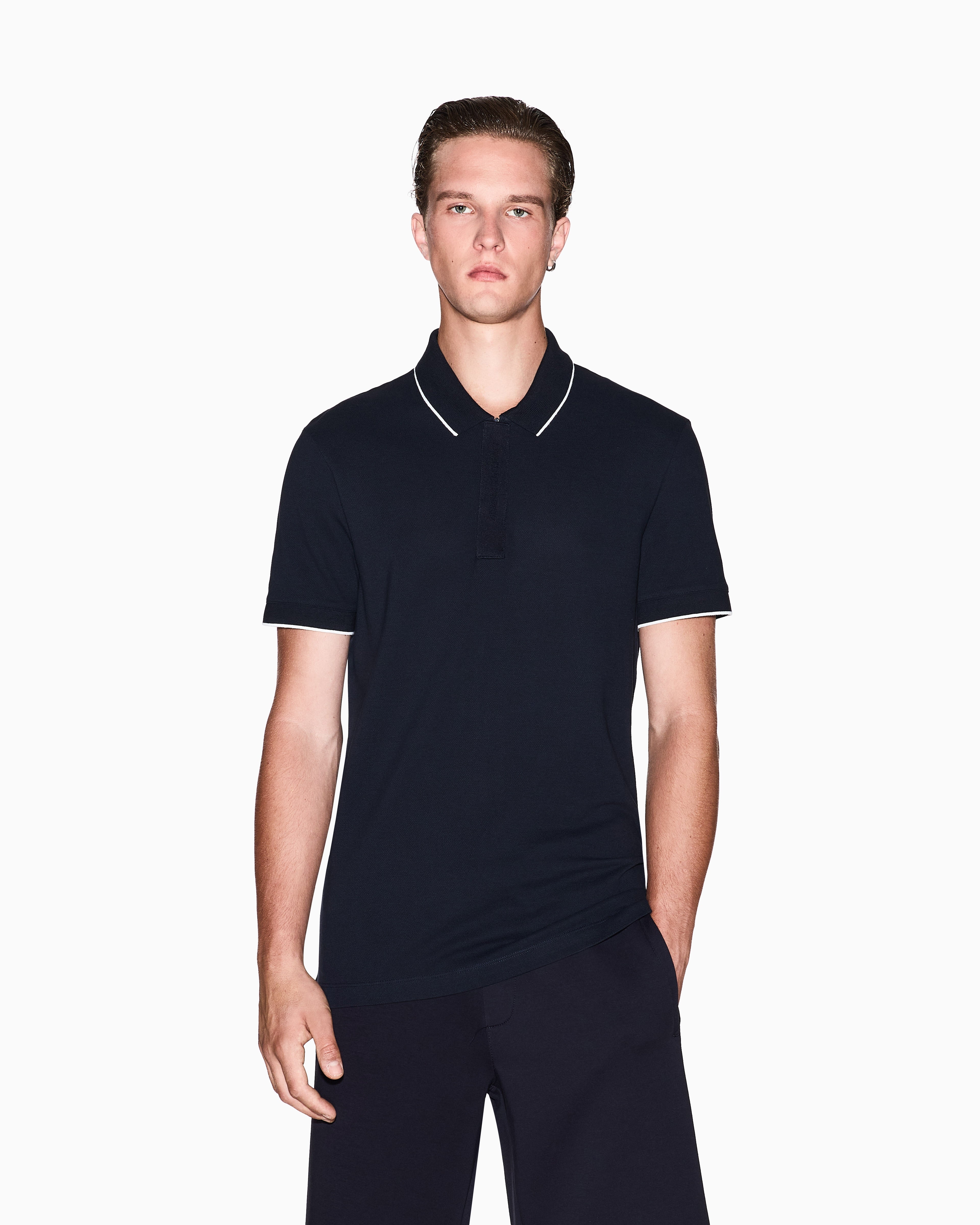 Armani Exchange slim fit polo shirt in cotton piqué
