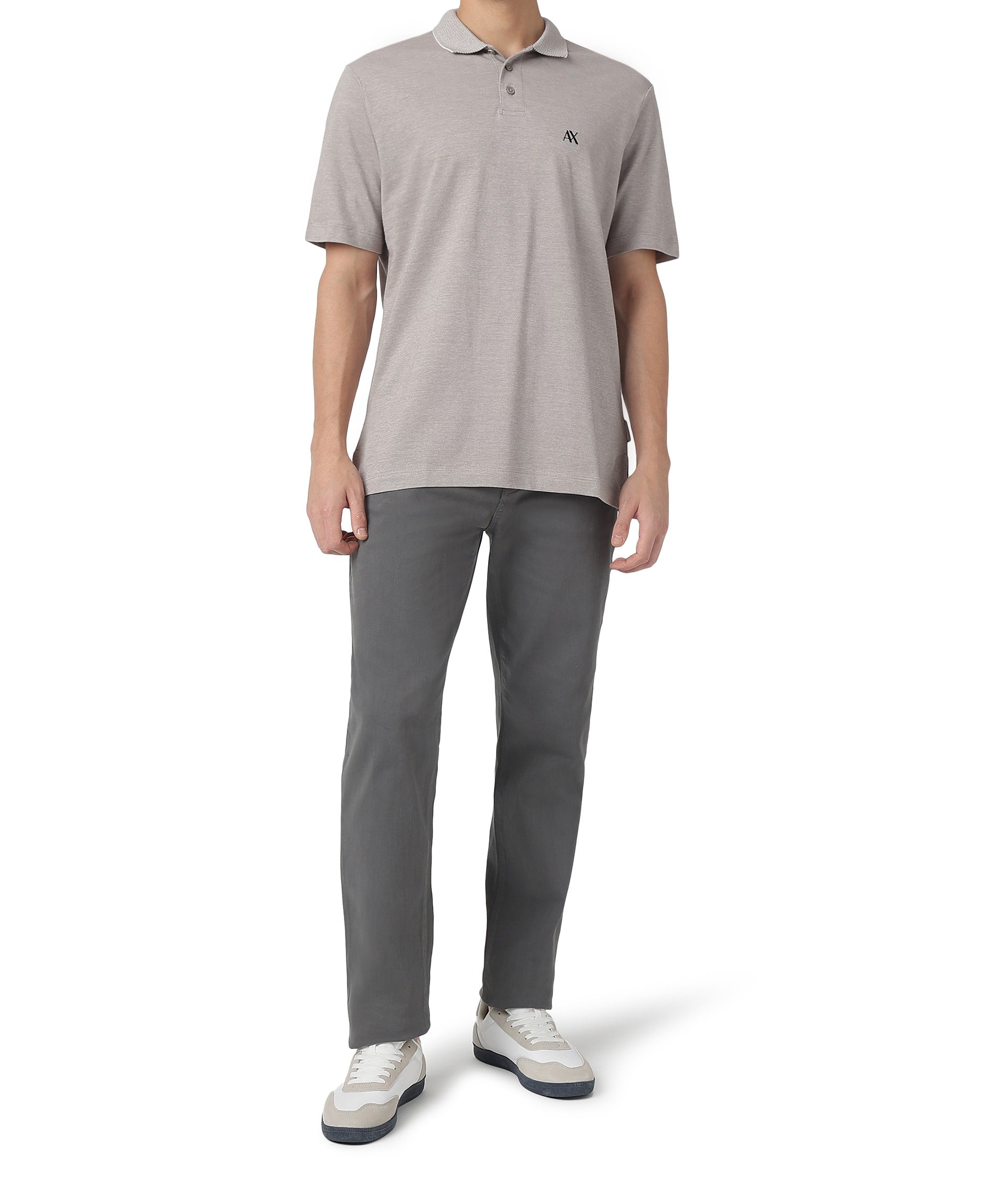 Armani Exchange Retro Sport Regular Fit Off White/Driftwood Polo