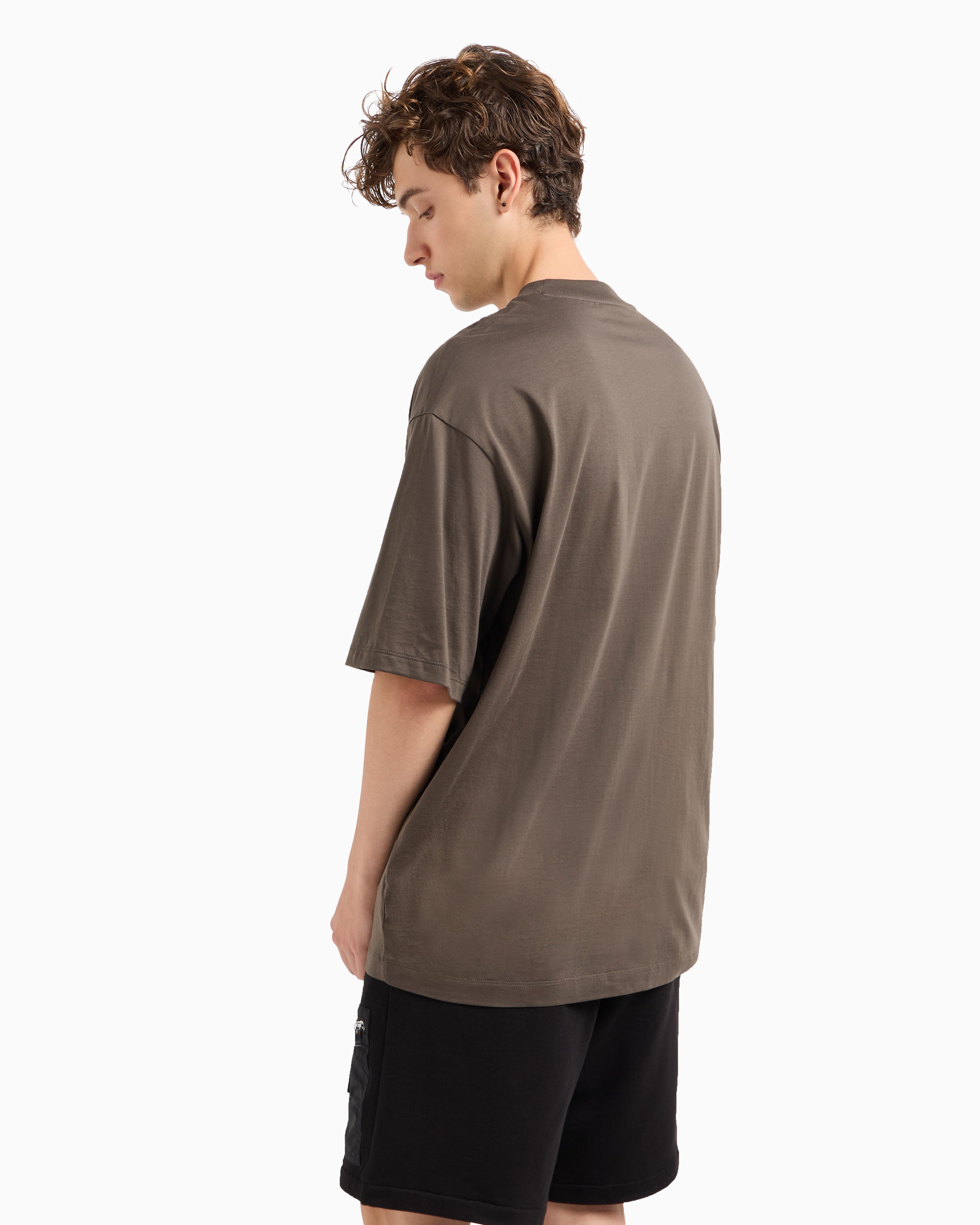 Armani Exchange Black Edition Loose Fit Black Olive T-shirt