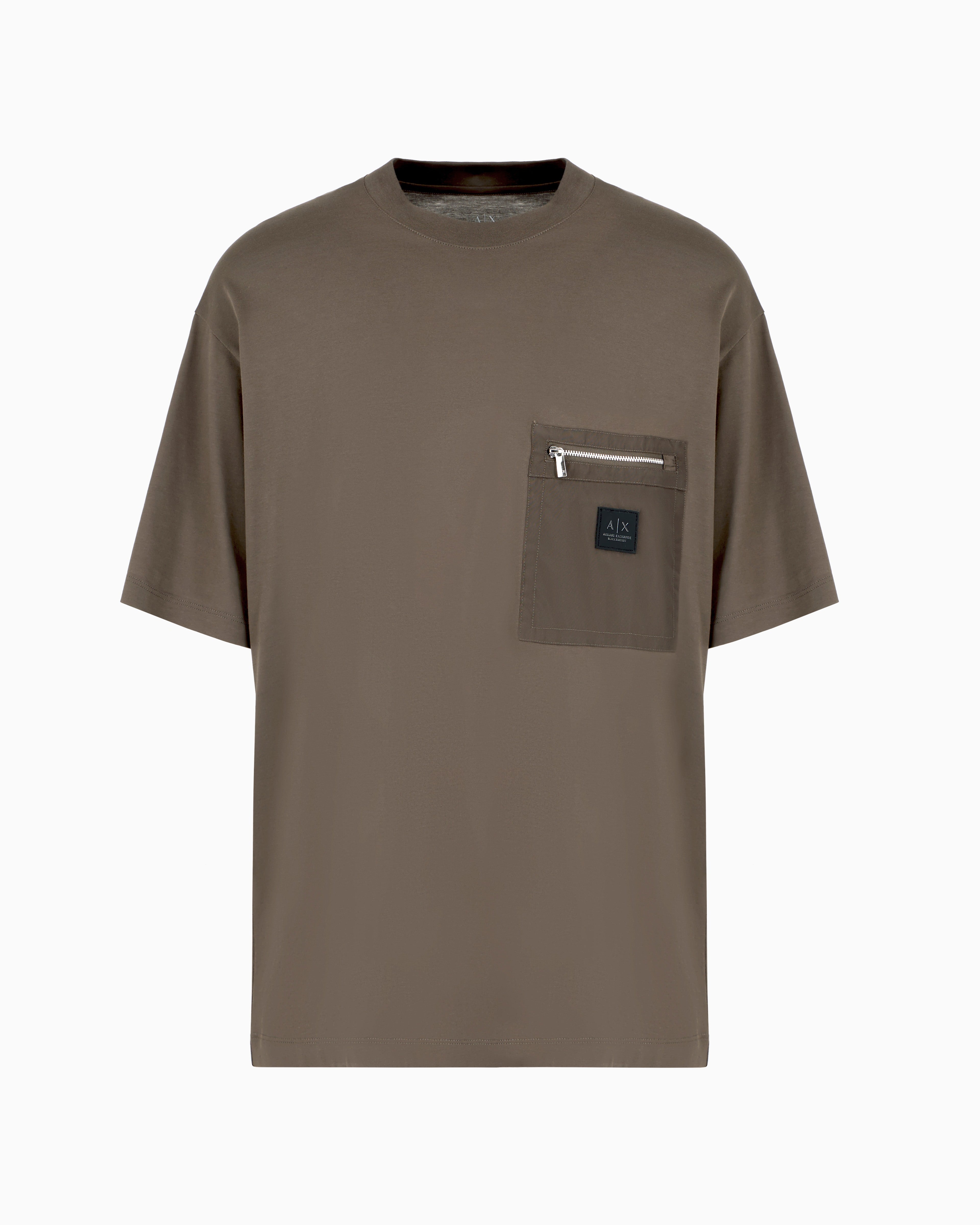 Armani Exchange Black Edition Loose Fit Black Olive T-shirt