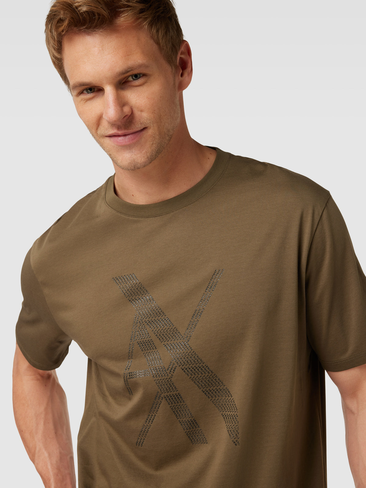 Armani Exchange Regular fit T-shirt with logo print in mud