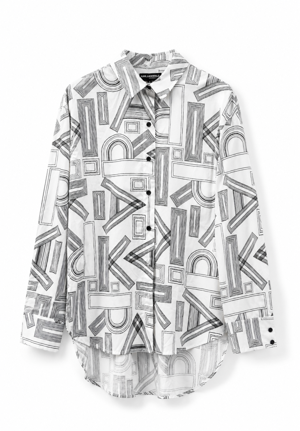 KARL LAGERFELD PARIS Cotton Oversized Scrabble Letters Shirt