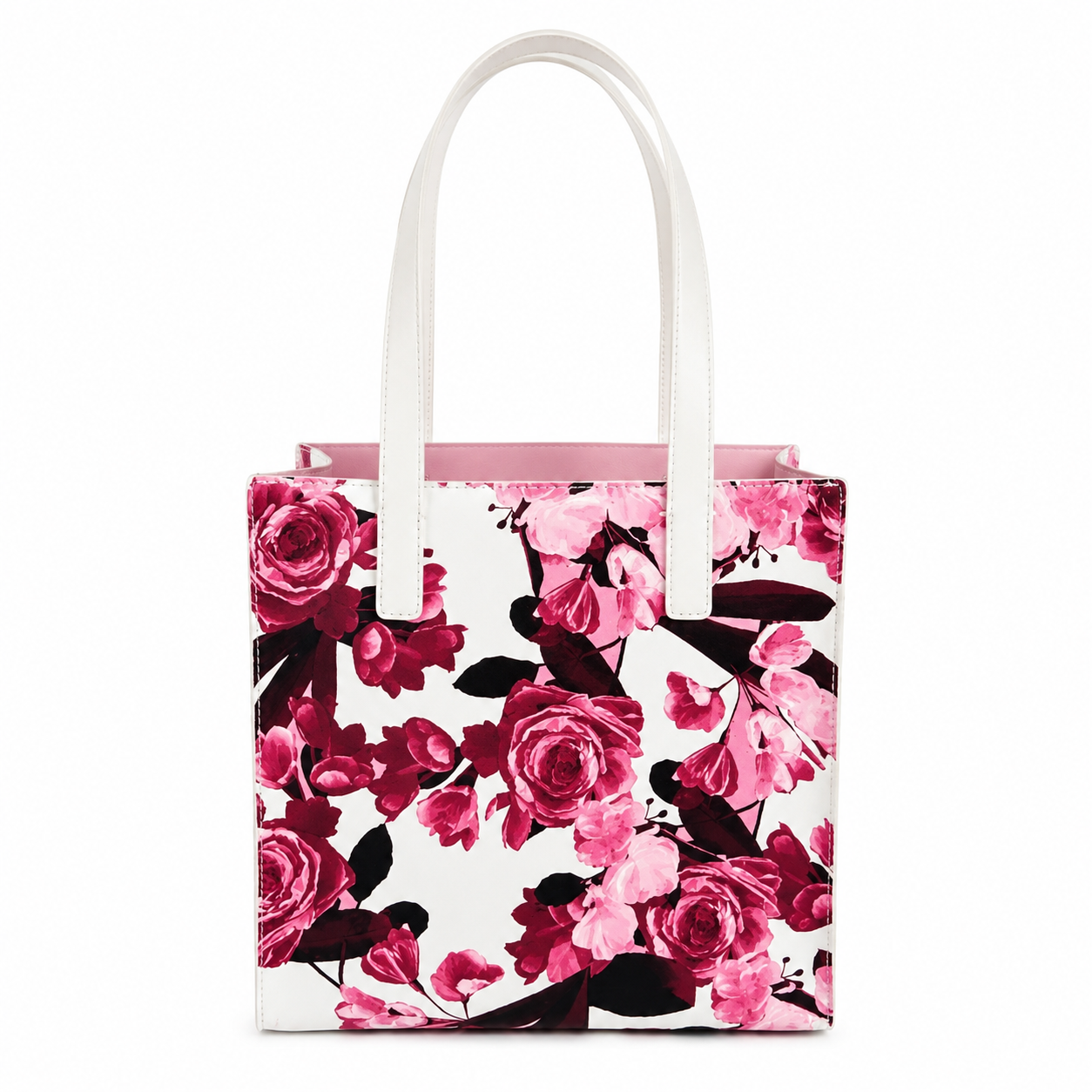 TED BAKER Women's The Icon Pink Floral Tote Bag Purse
