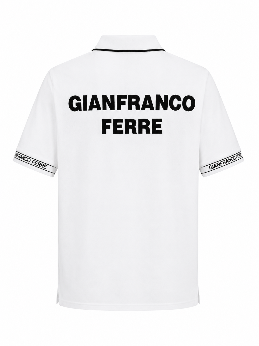 Gian Franco Ferre Metal Monogram Patched Polo Shirt