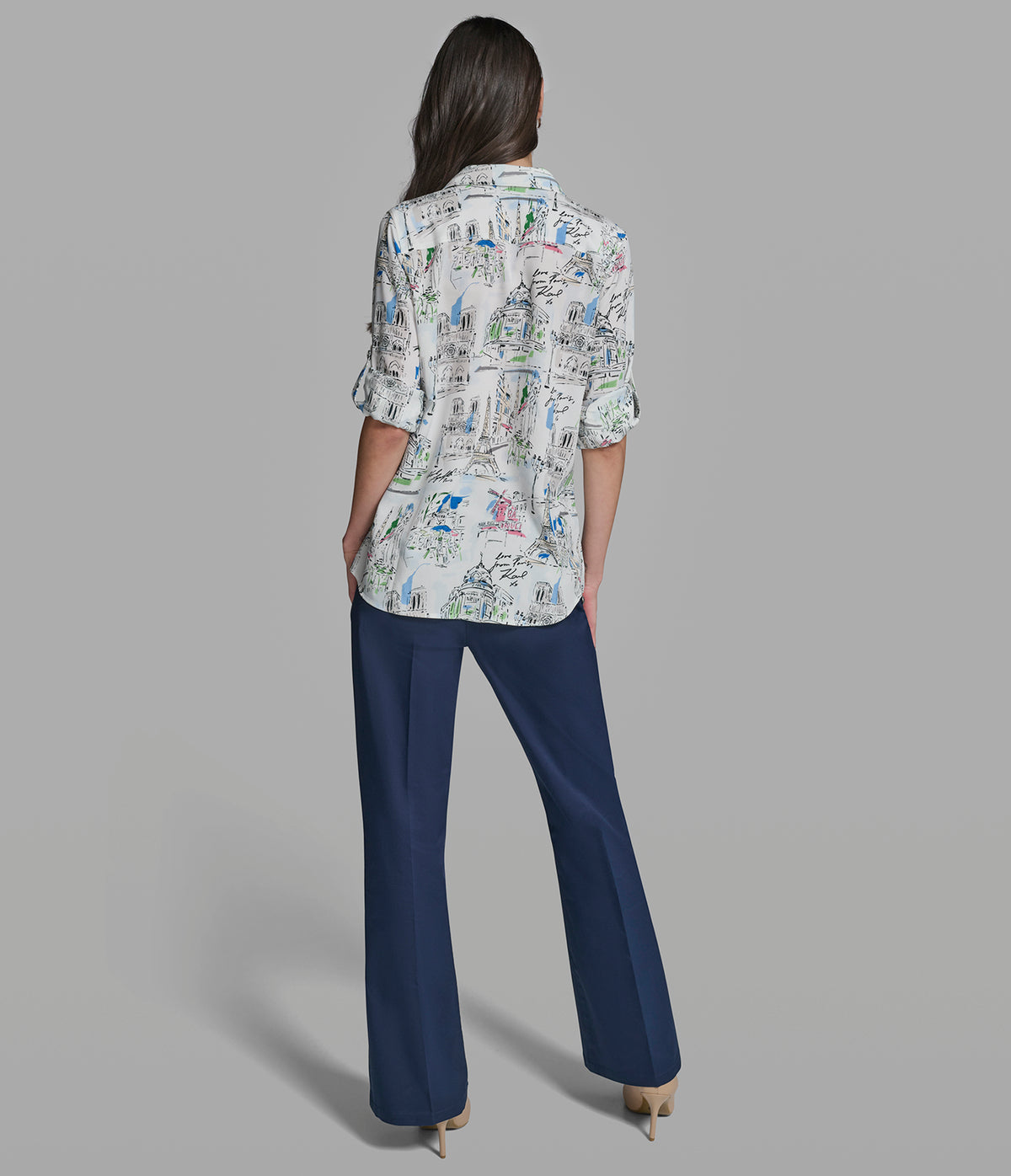 Karl Lagerfeld PARIS SKETCH PRINTED BLOUSE