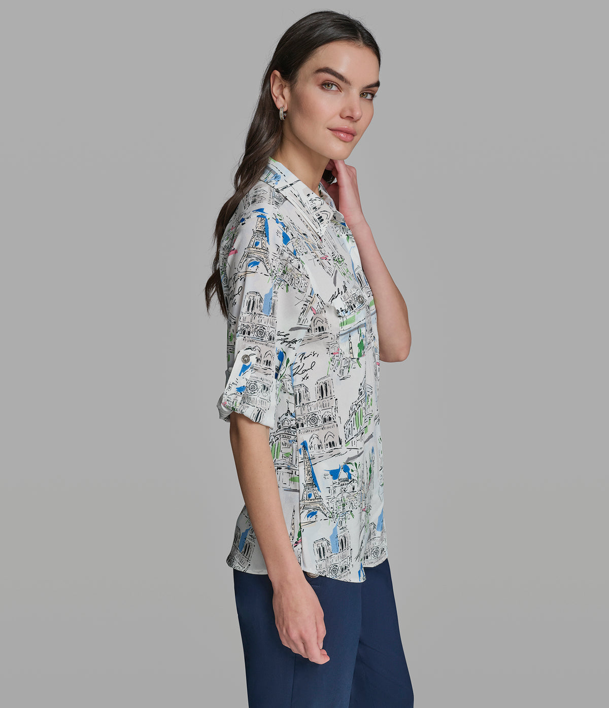 Karl Lagerfeld PARIS SKETCH PRINTED BLOUSE