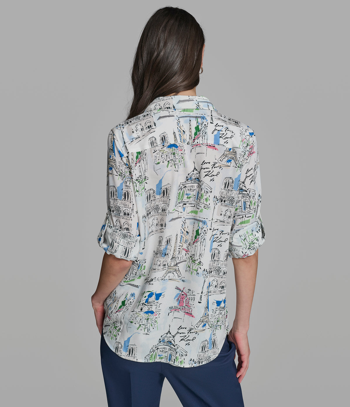 Karl Lagerfeld PARIS SKETCH PRINTED BLOUSE