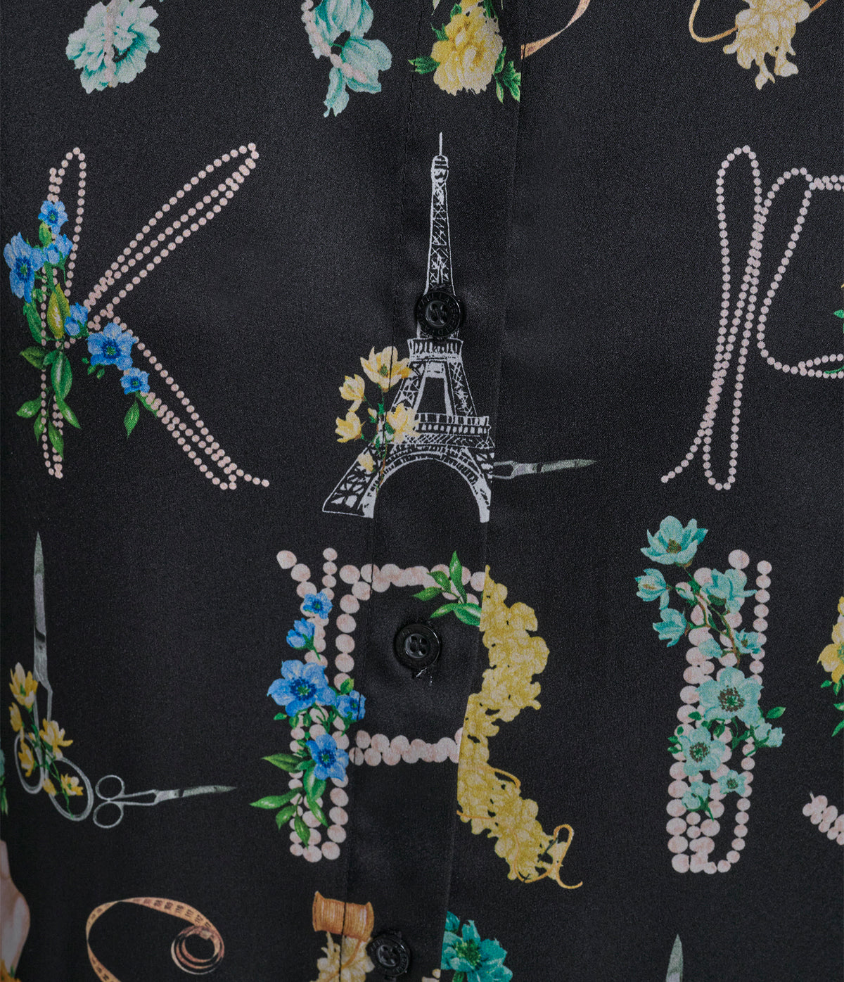 Karl Lagerfeld Paris Satin Logo Shirt