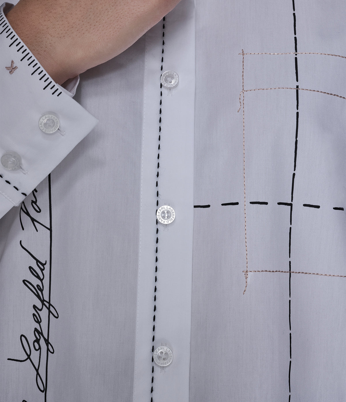 Karl Lagerfeld Paris Cotton Poplin Stitch Shirt