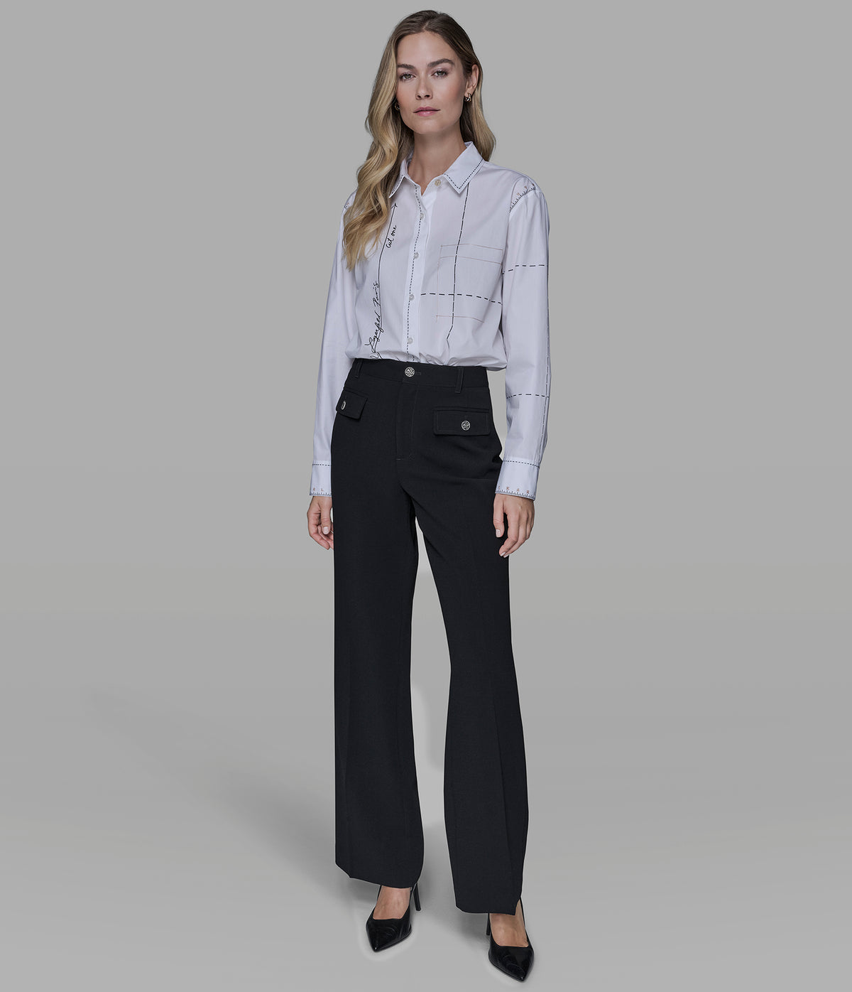 Karl Lagerfeld Paris Cotton Poplin Stitch Shirt