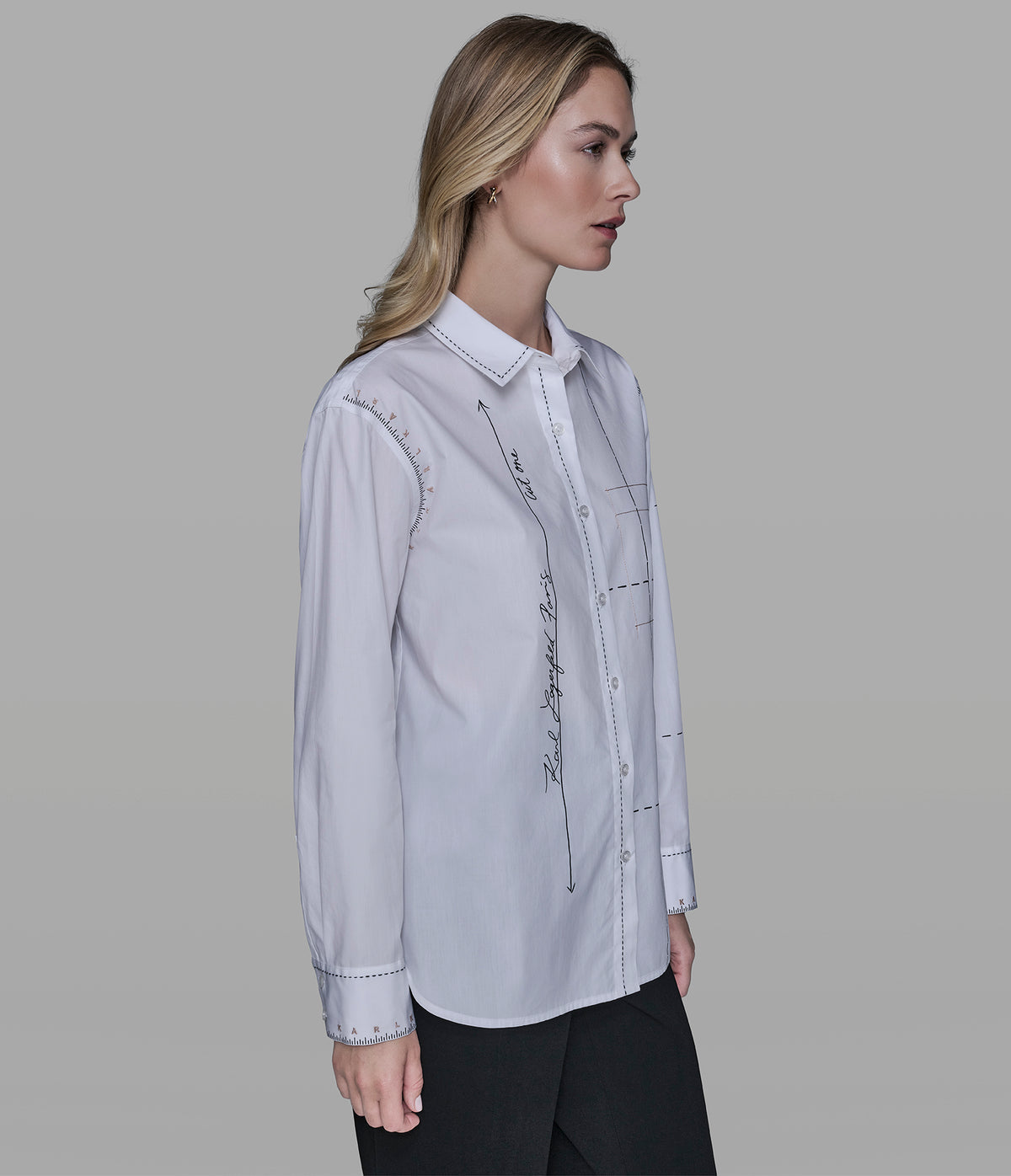 Karl Lagerfeld Paris Cotton Poplin Stitch Shirt