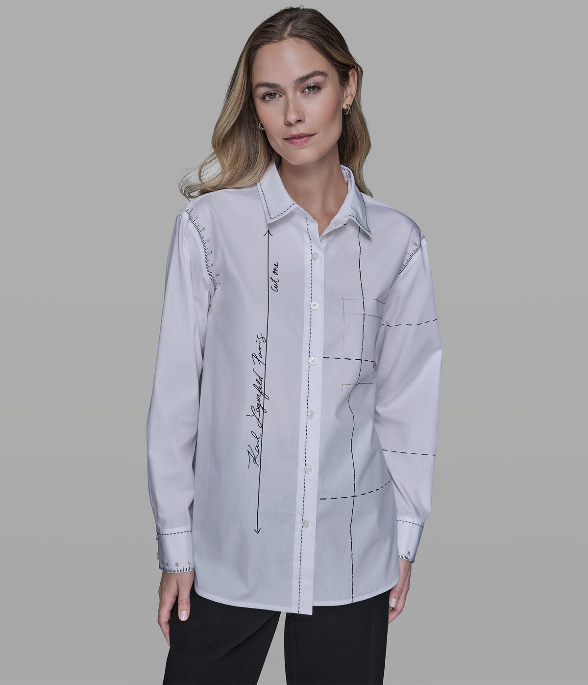 Karl Lagerfeld Paris Cotton Poplin Stitch Shirt