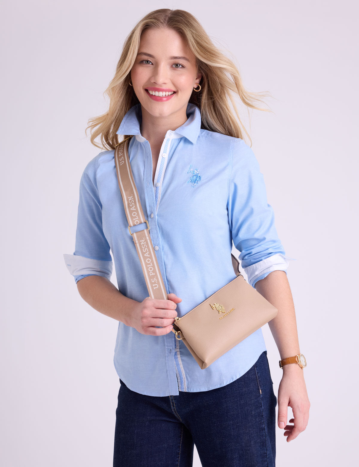 USPA Top Zip Mini Crossbody Bag