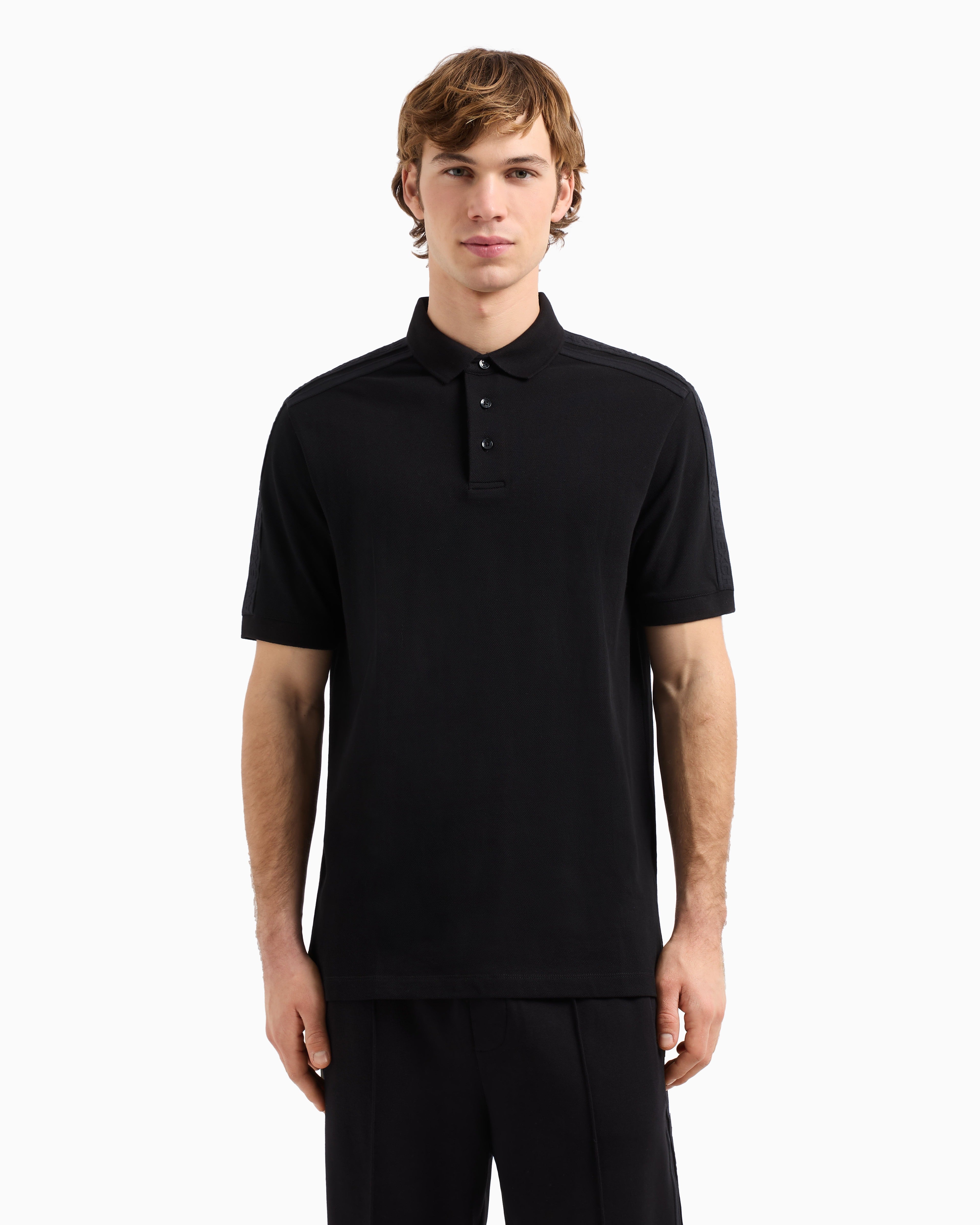 Armani Exchange Men's Half Sleeves Logo Tape Polo