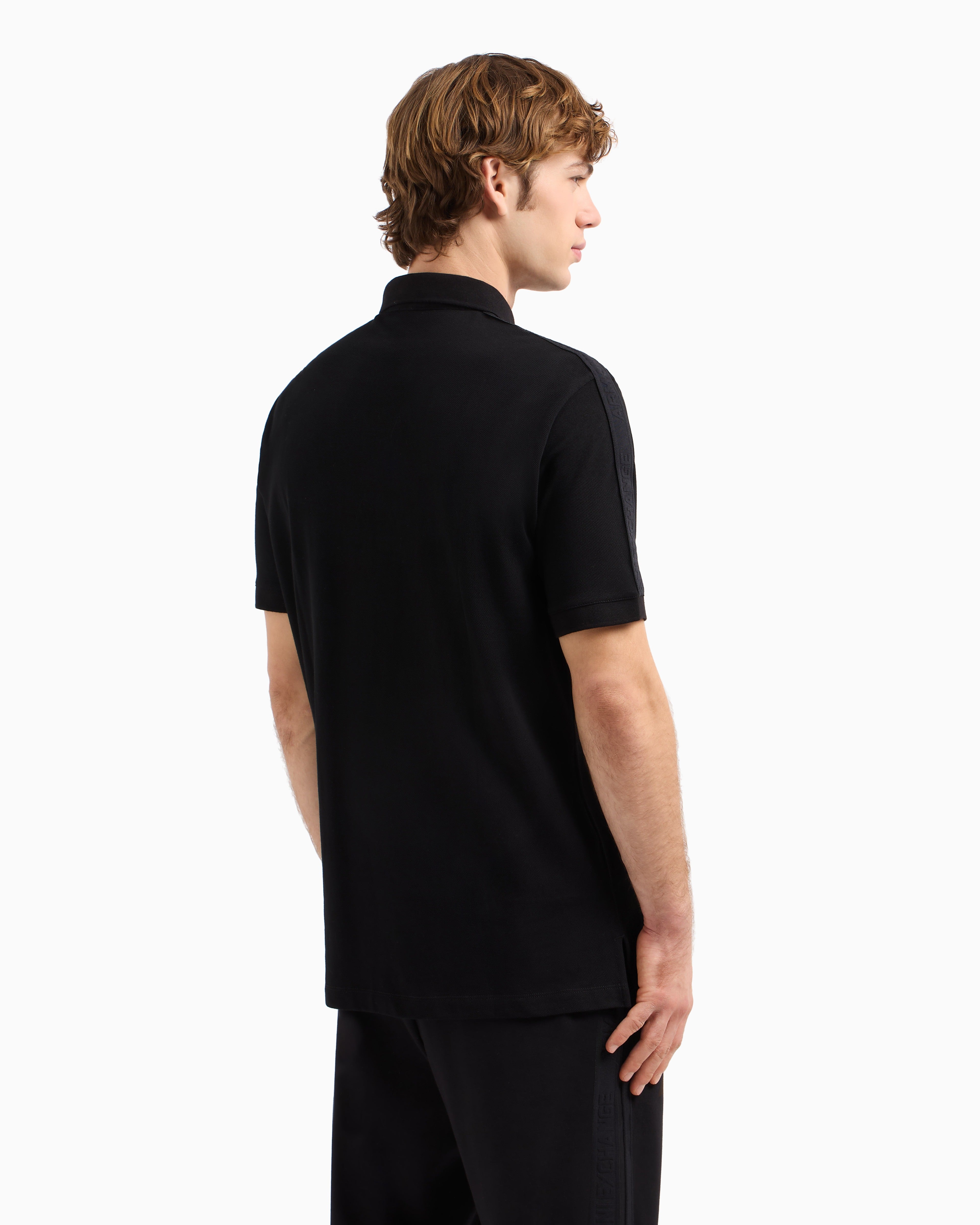 Armani Exchange Men's Half Sleeves Logo Tape Polo