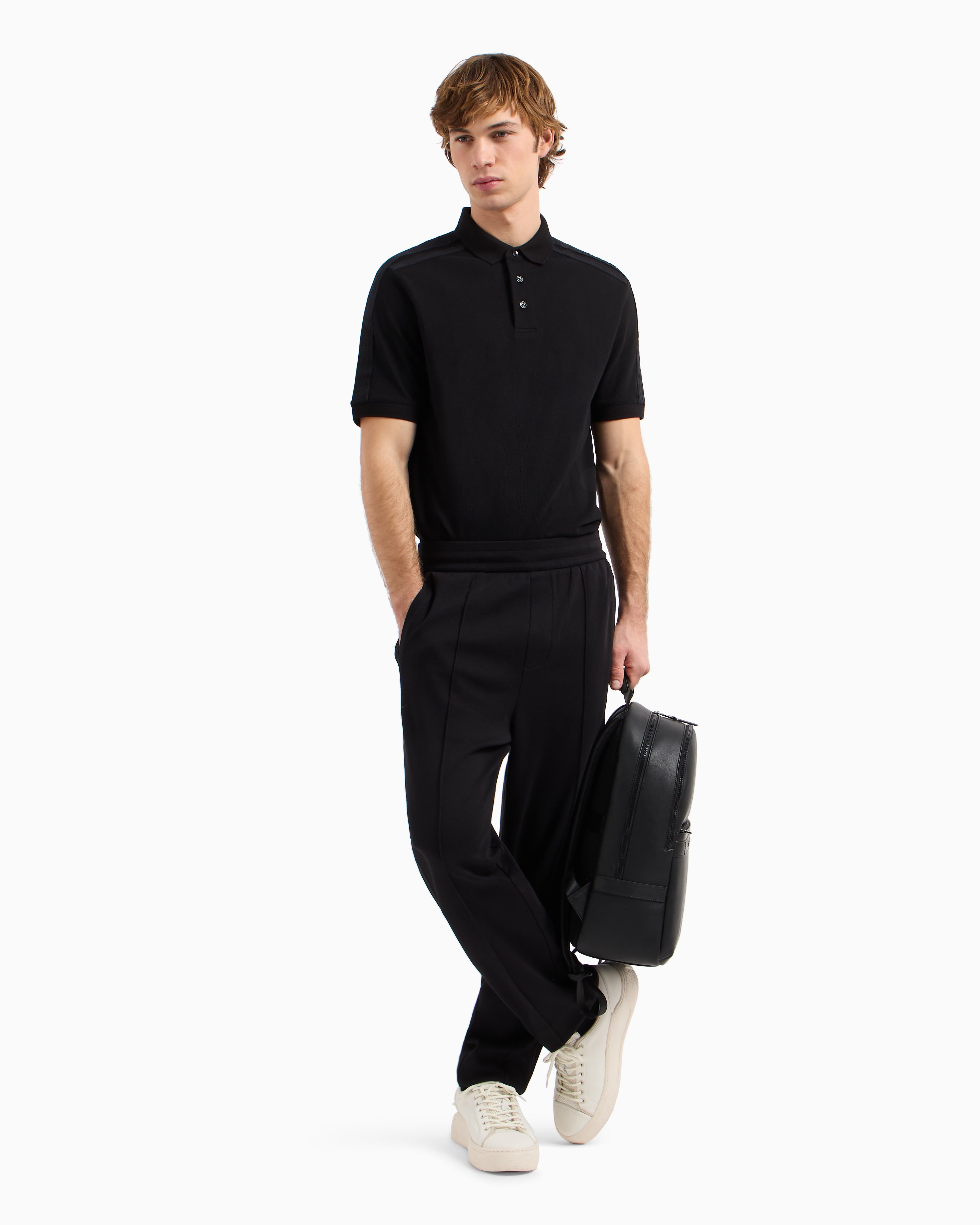 Armani Exchange Men's Half Sleeves Logo Tape Polo