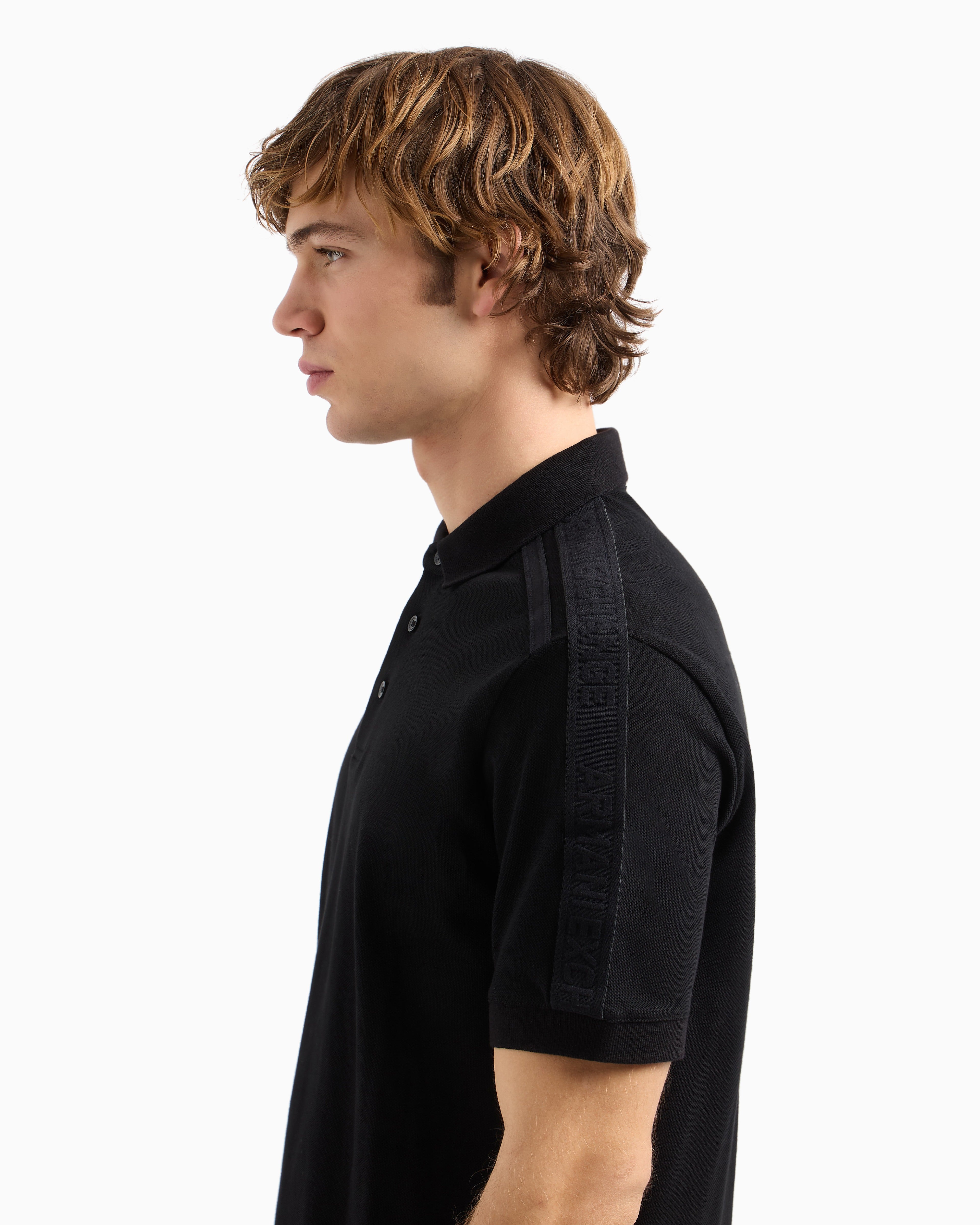Armani Exchange Men's Half Sleeves Logo Tape Polo