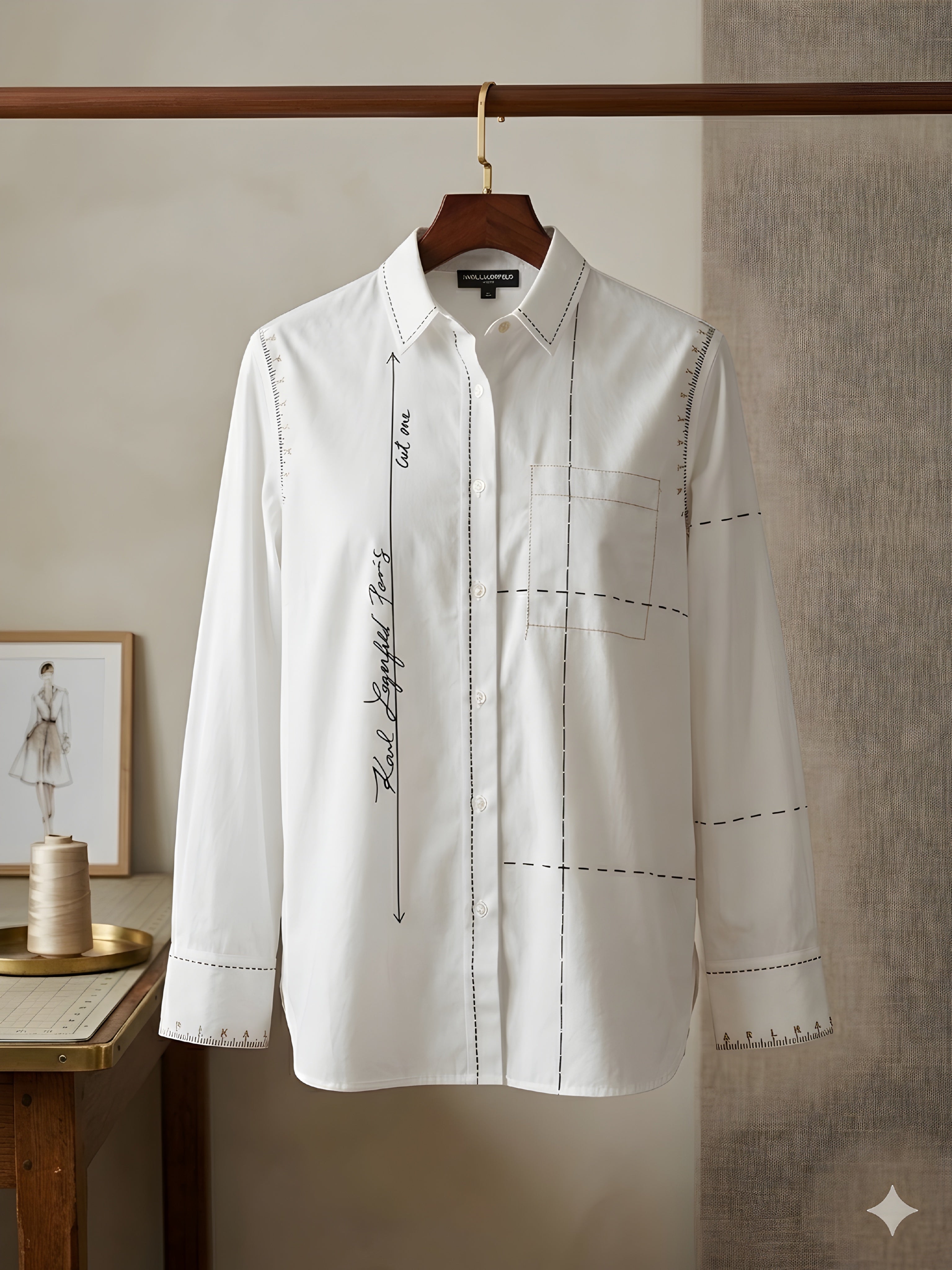 Karl Lagerfeld Paris Cotton Poplin Stitch Shirt