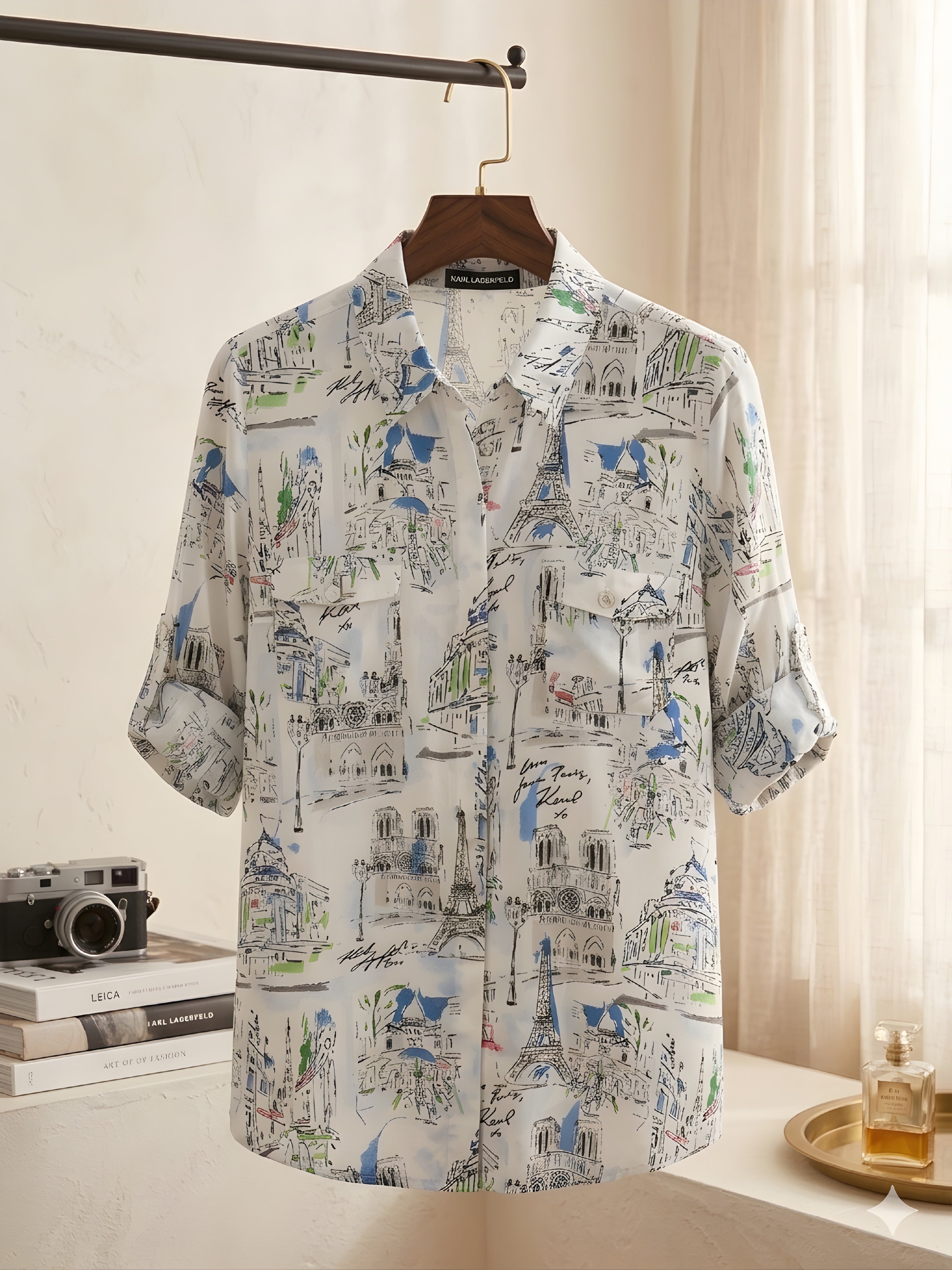 Karl Lagerfeld PARIS SKETCH PRINTED BLOUSE