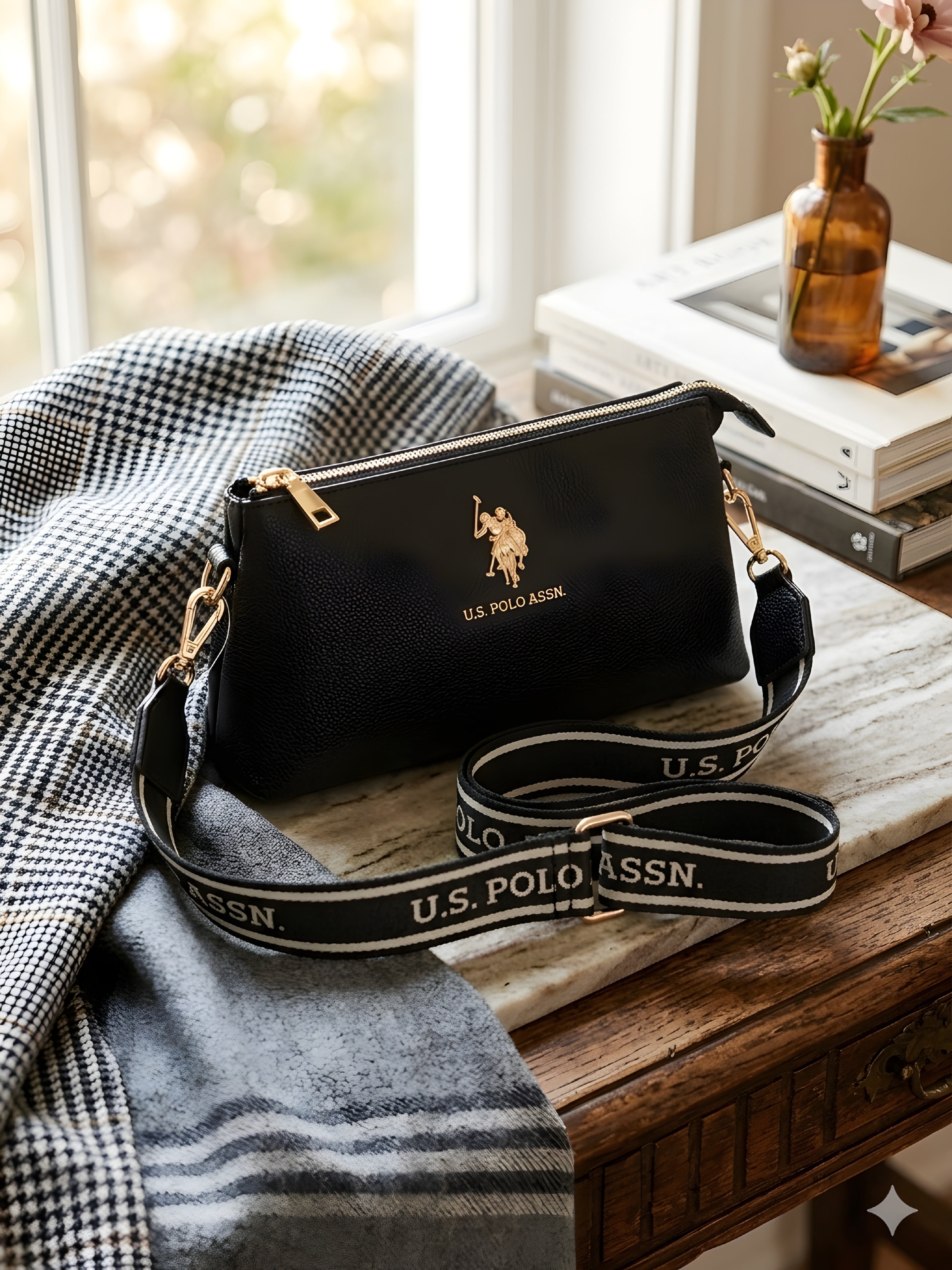 USPA Top Zip Mini Crossbody Bag