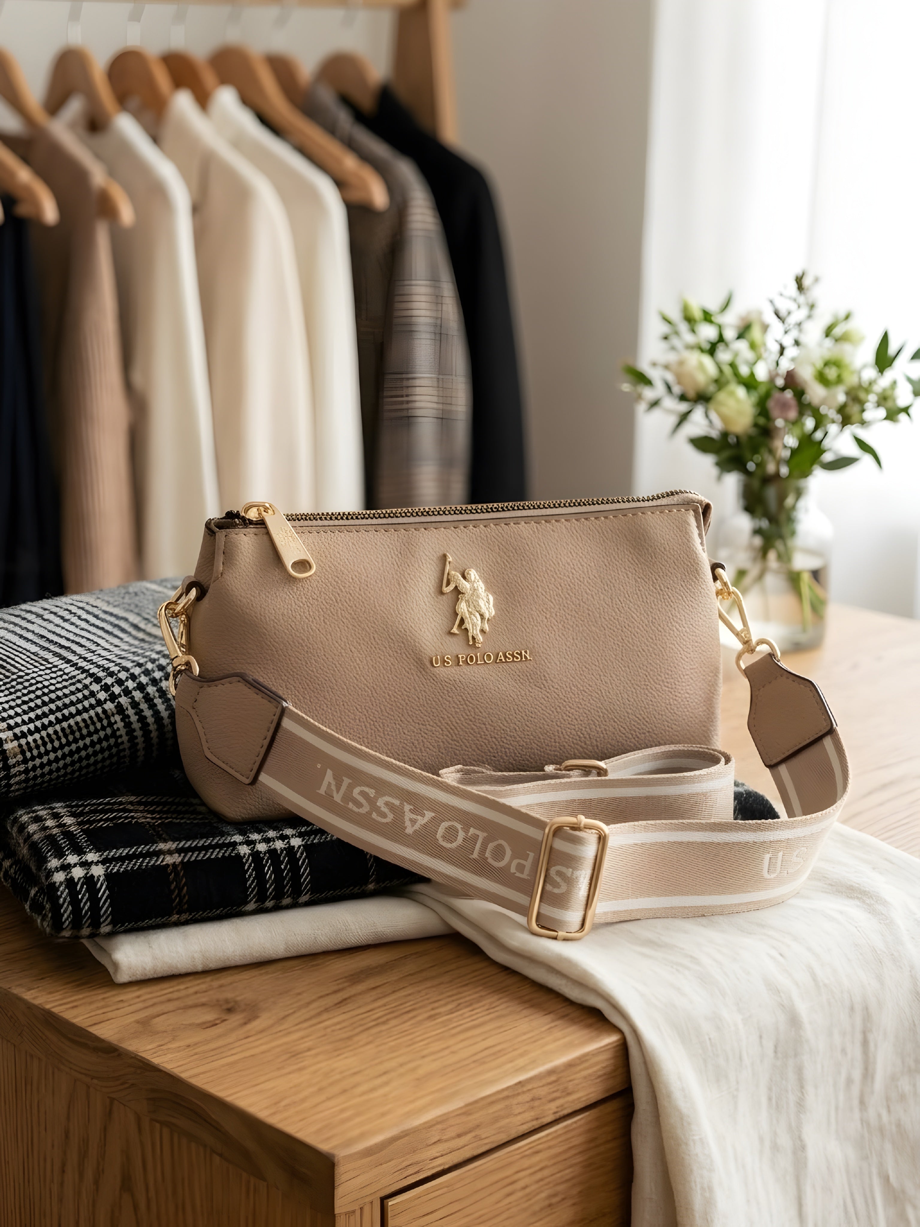 USPA Top Zip Mini Crossbody Bag