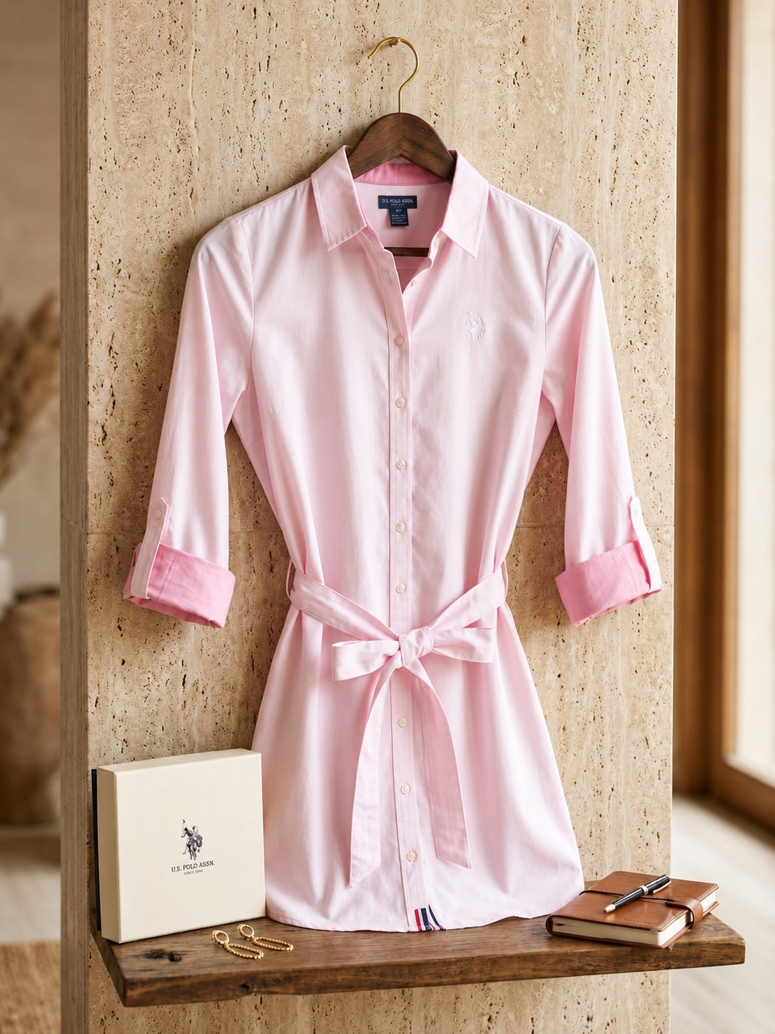 USPA Solid Oxford Dress