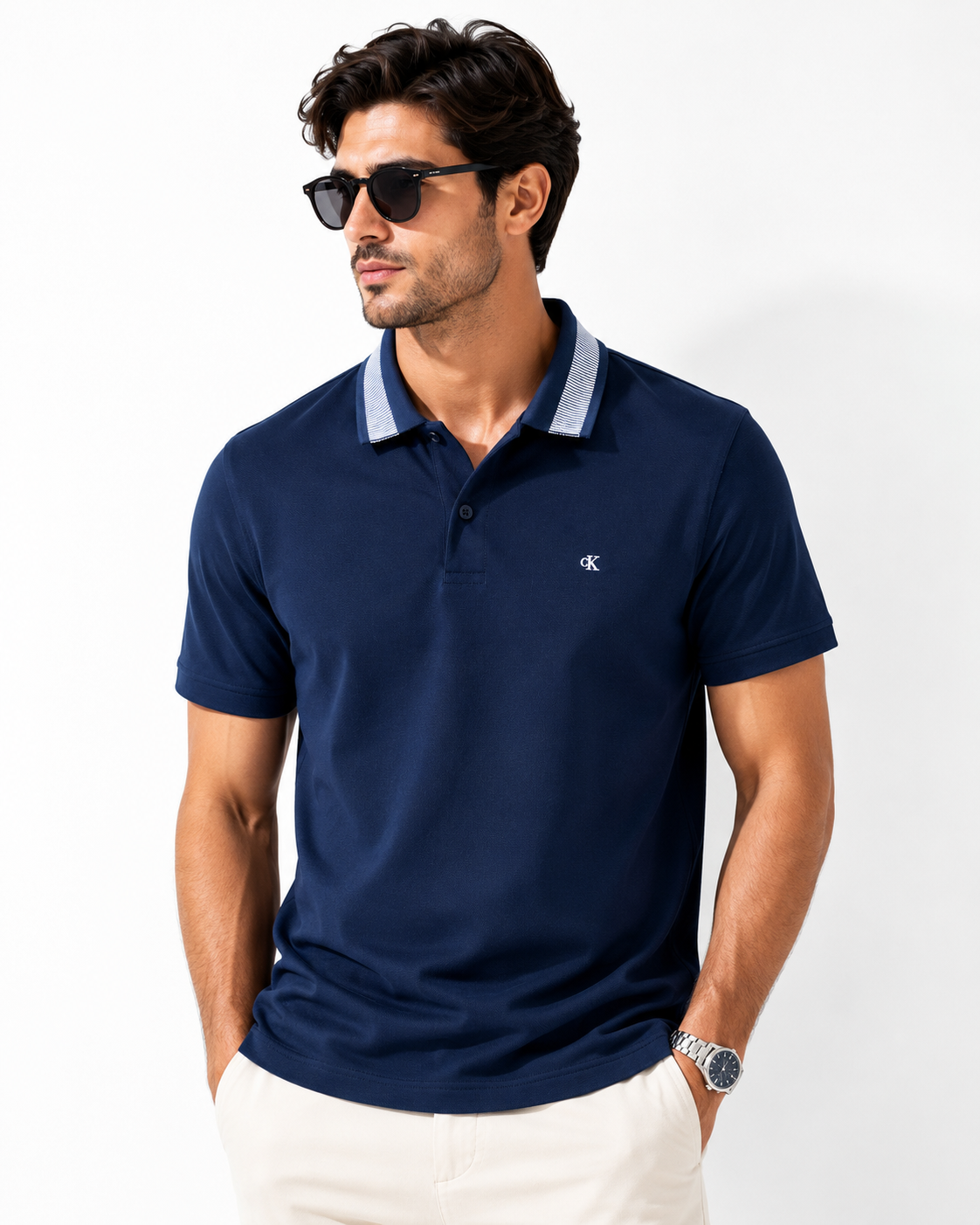 Calvin Klein Polo Shirt Tipped Collar