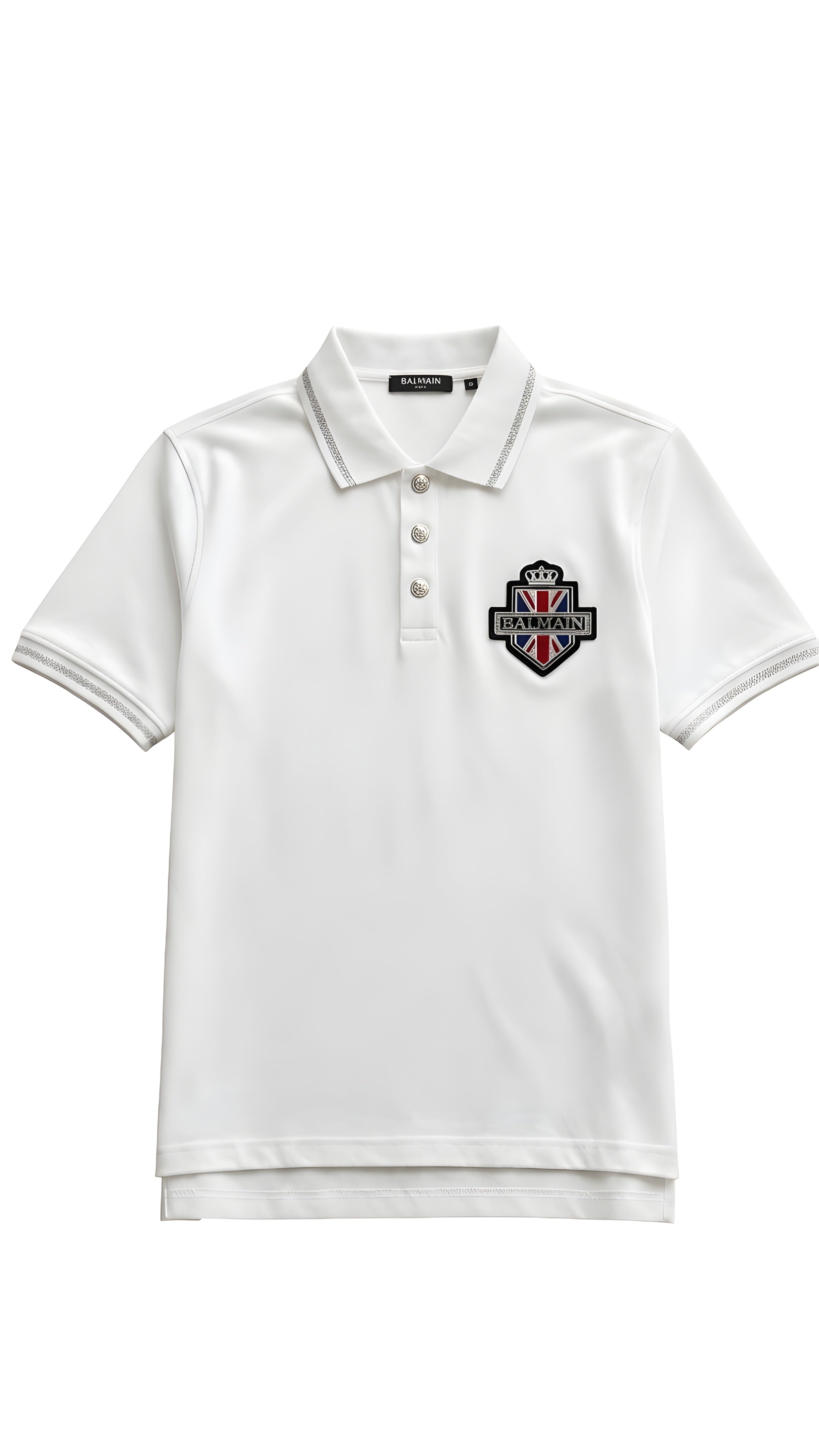 Balmain Polo Shirt Union Jack Logo Patch