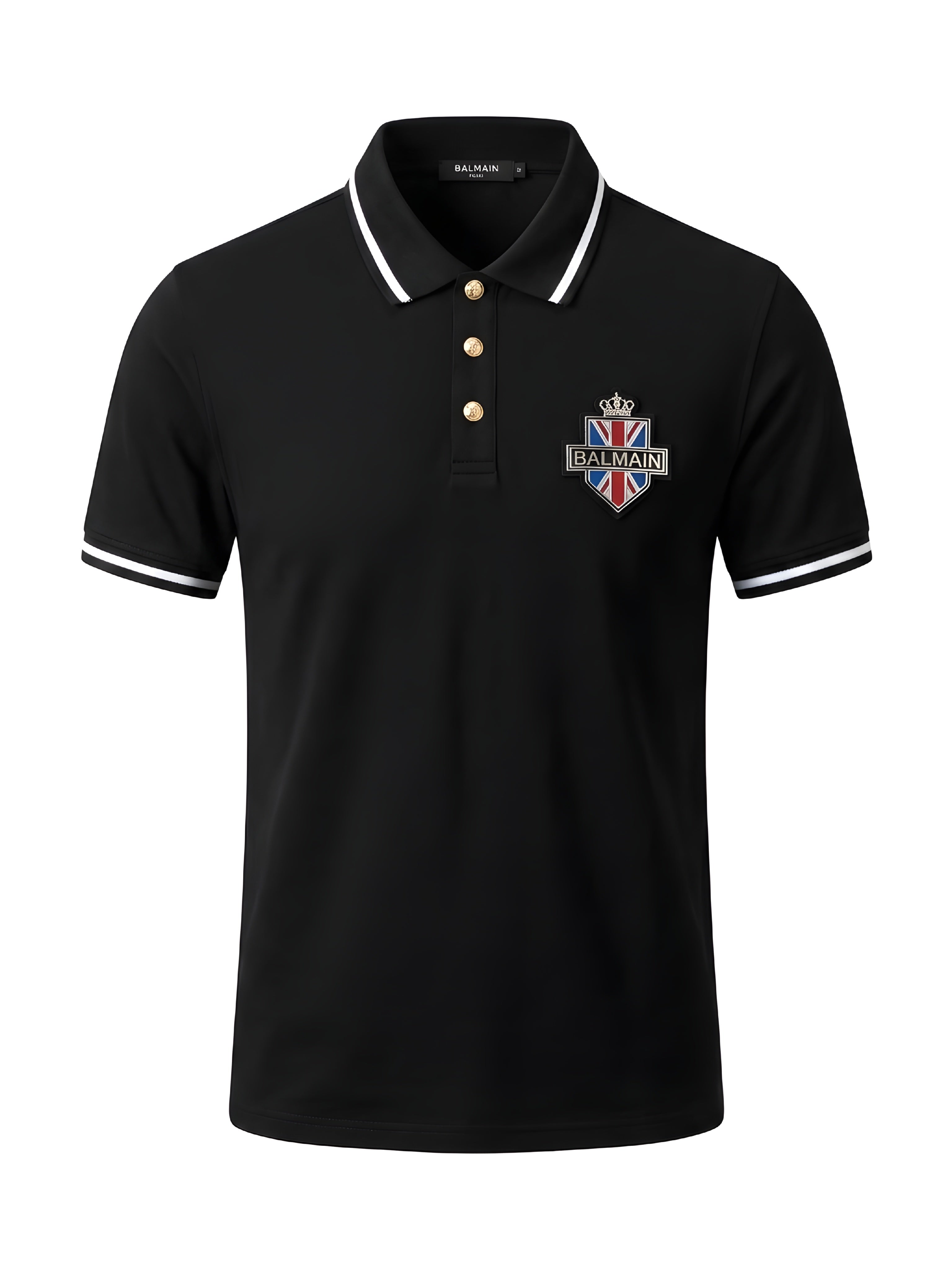 Balmain Polo Shirt Union Jack Logo Patch