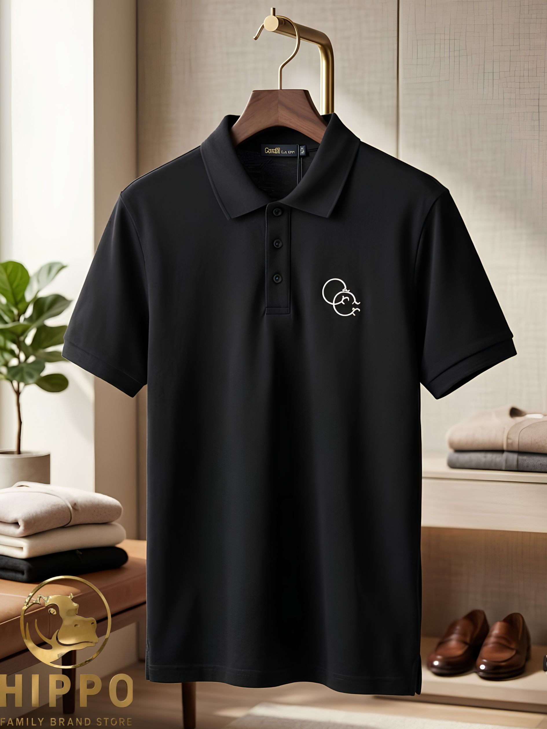 Cavalli Class Men's Regular Fit Embroidered Logo Polo Shirt – Black