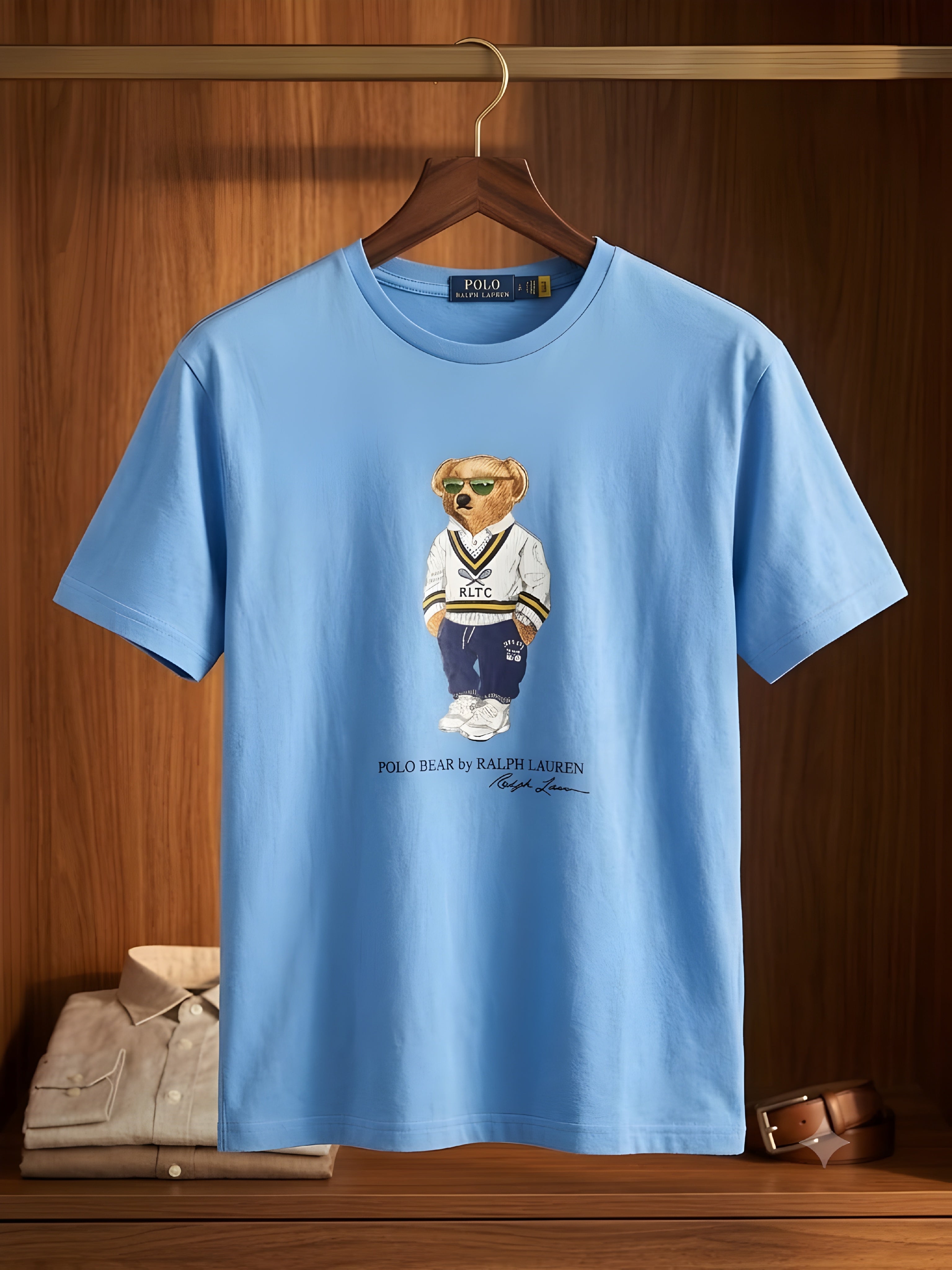 Polo Ralph Lauren Men's Classic Fit Polo Bear Jersey T-Shirt Navy Heritage Icon Bear