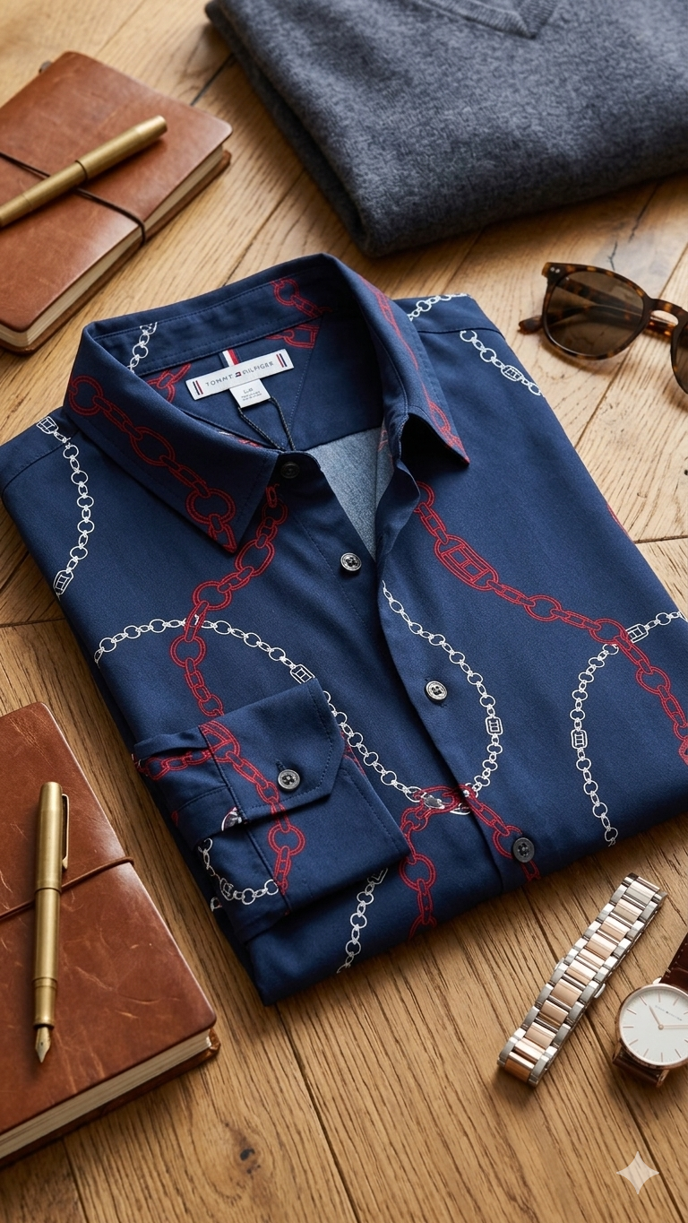 Tommy Hilfiger Viscose Spread Collar Shirt Dresses