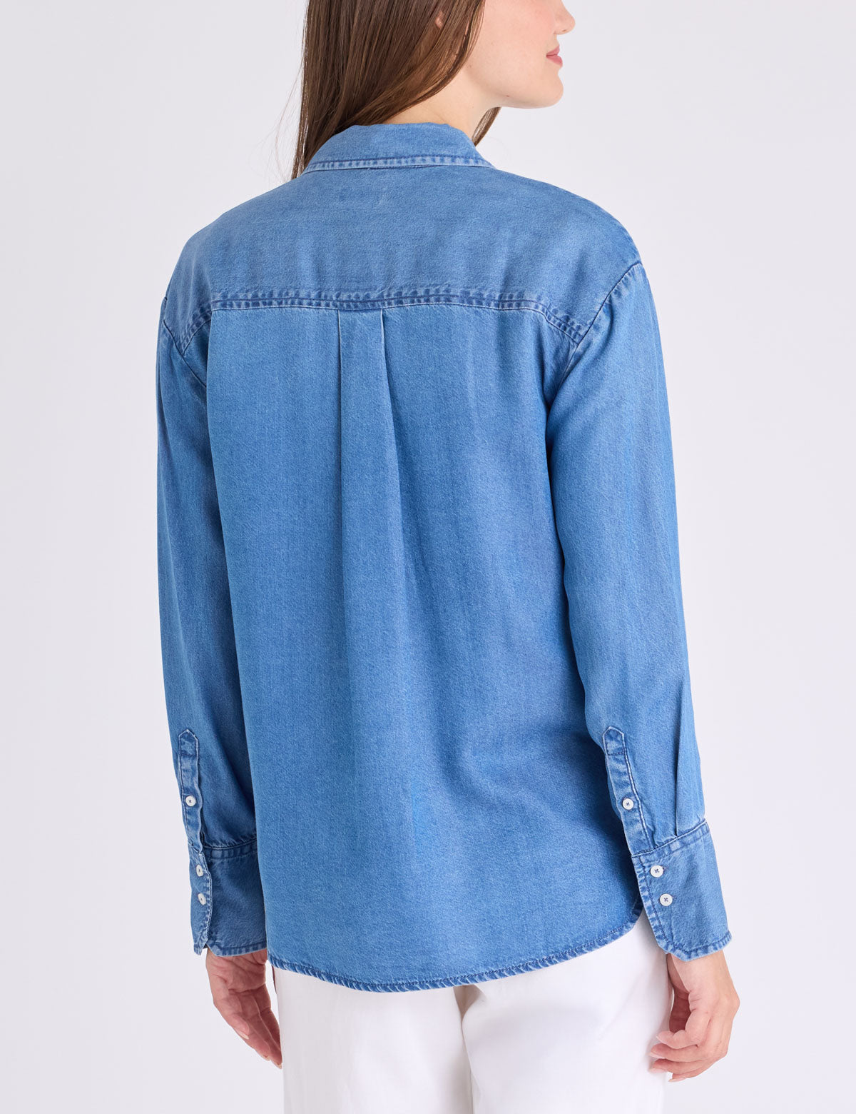 USPA LONG SLEEVE OVERSIZED DENIM SHIRT WITH CREST