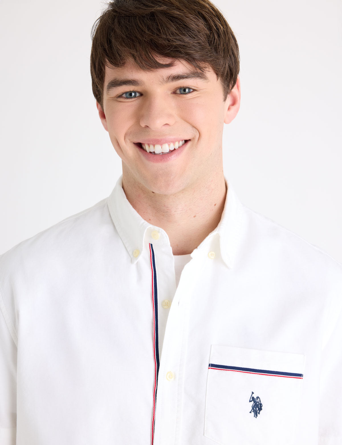 USPA SHORT SLEEVE SIGNATURE STRIPE OXFORD SHIRT