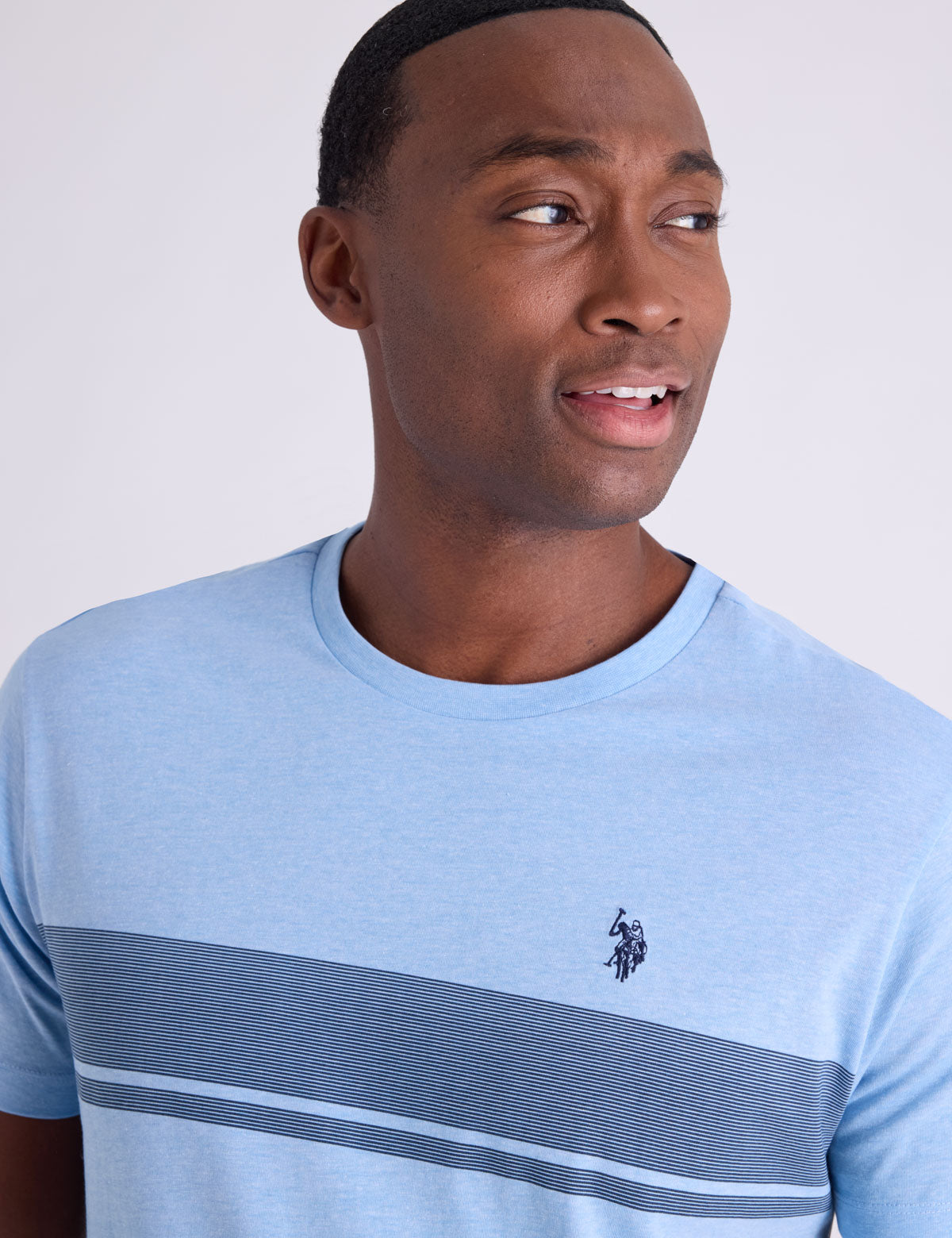 USPA CHEST STRIPE COLORBLOCK JERSEY T-SHIRT