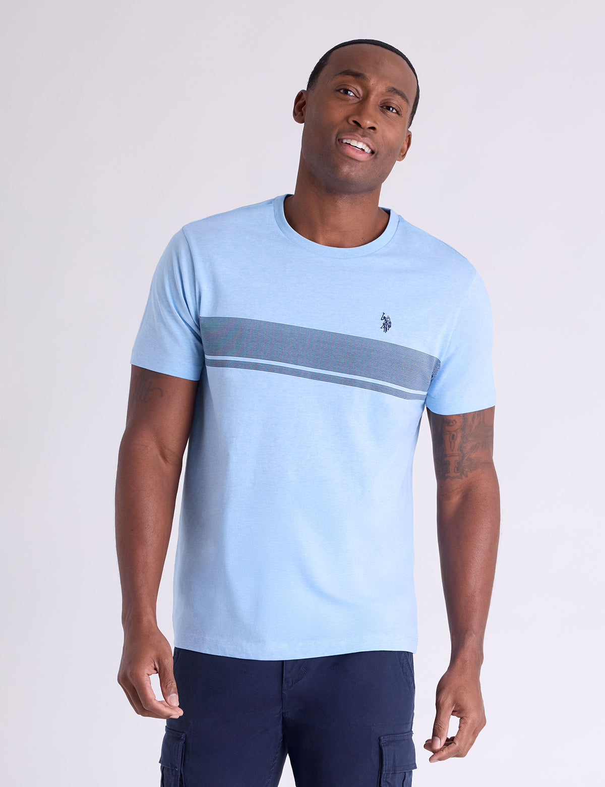 USPA CHEST STRIPE COLORBLOCK JERSEY T-SHIRT