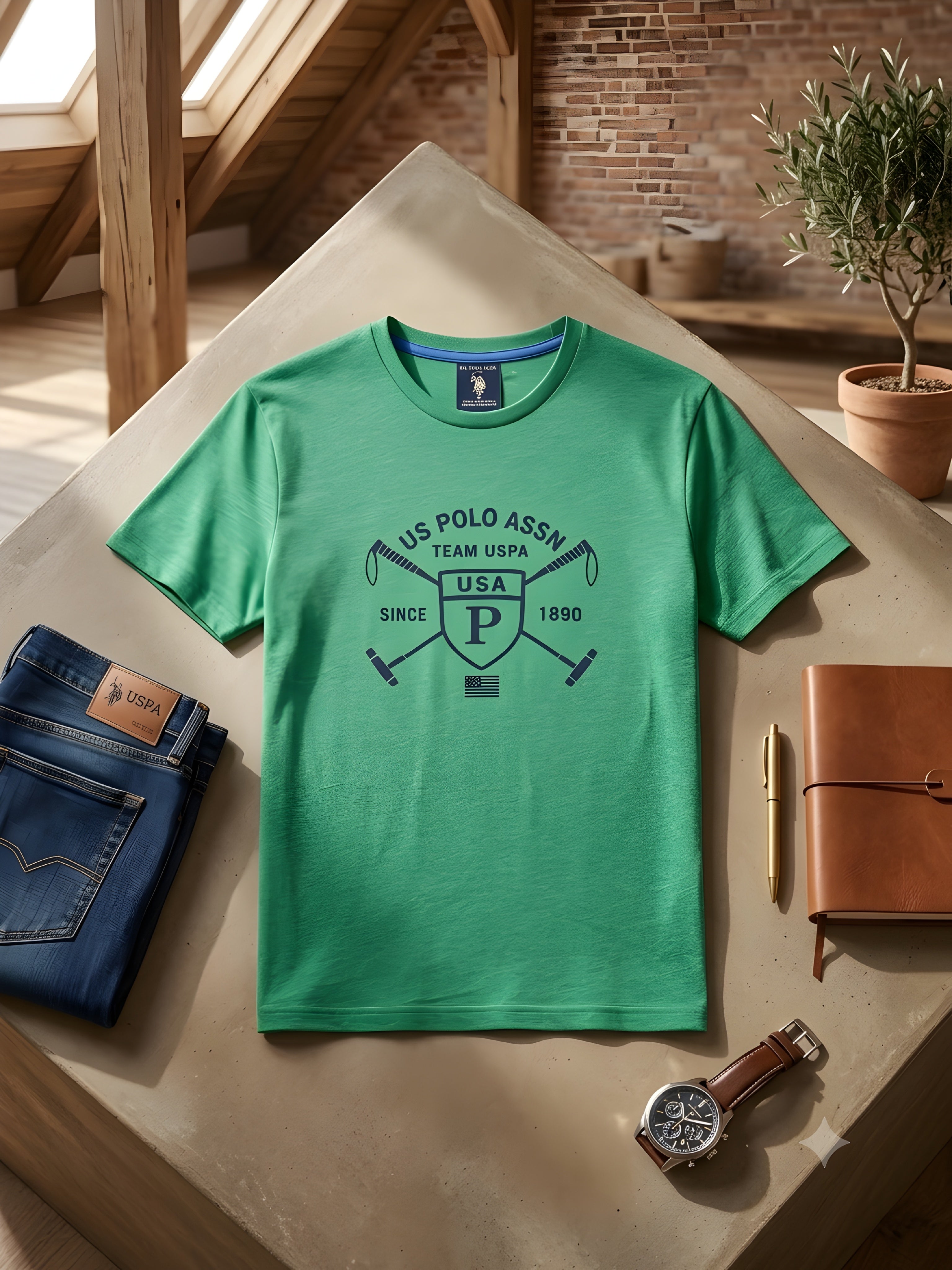 USPA MALLET SHIELD GRAPHIC T-SHIRT