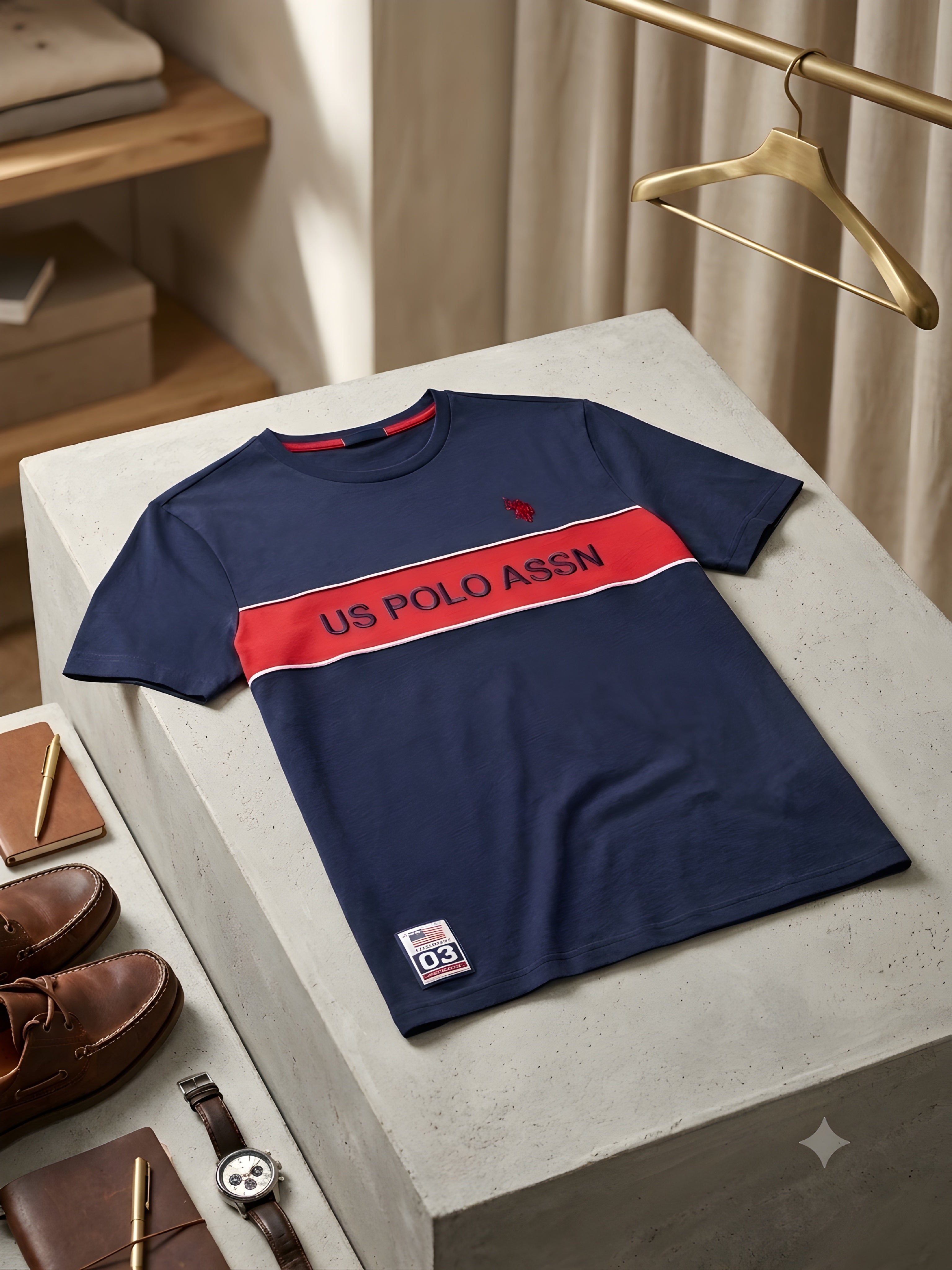 USPA WORDMARK COLORBLOCK JERSEY T-SHIRT