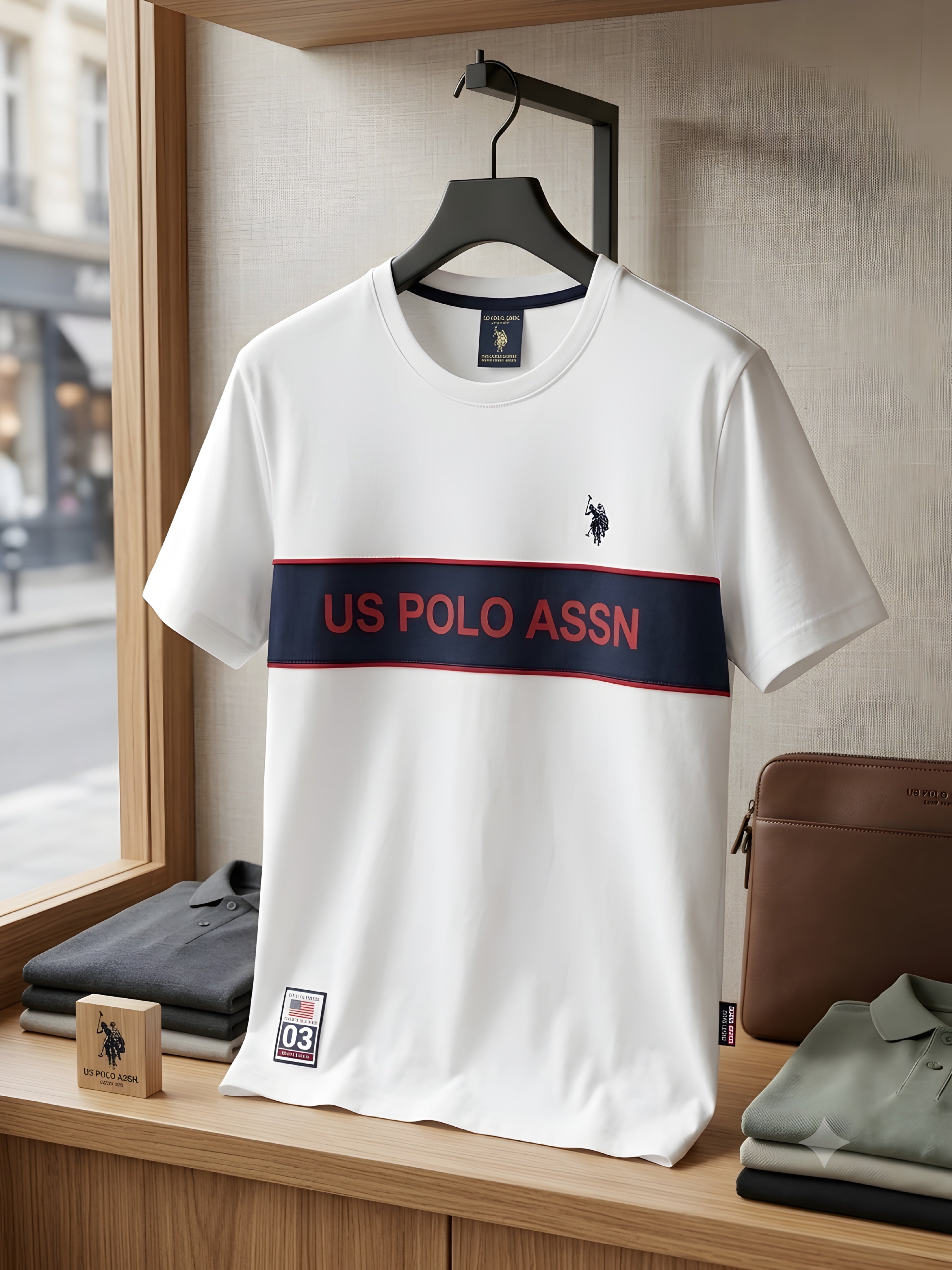USPA WORDMARK COLORBLOCK JERSEY T-SHIRT