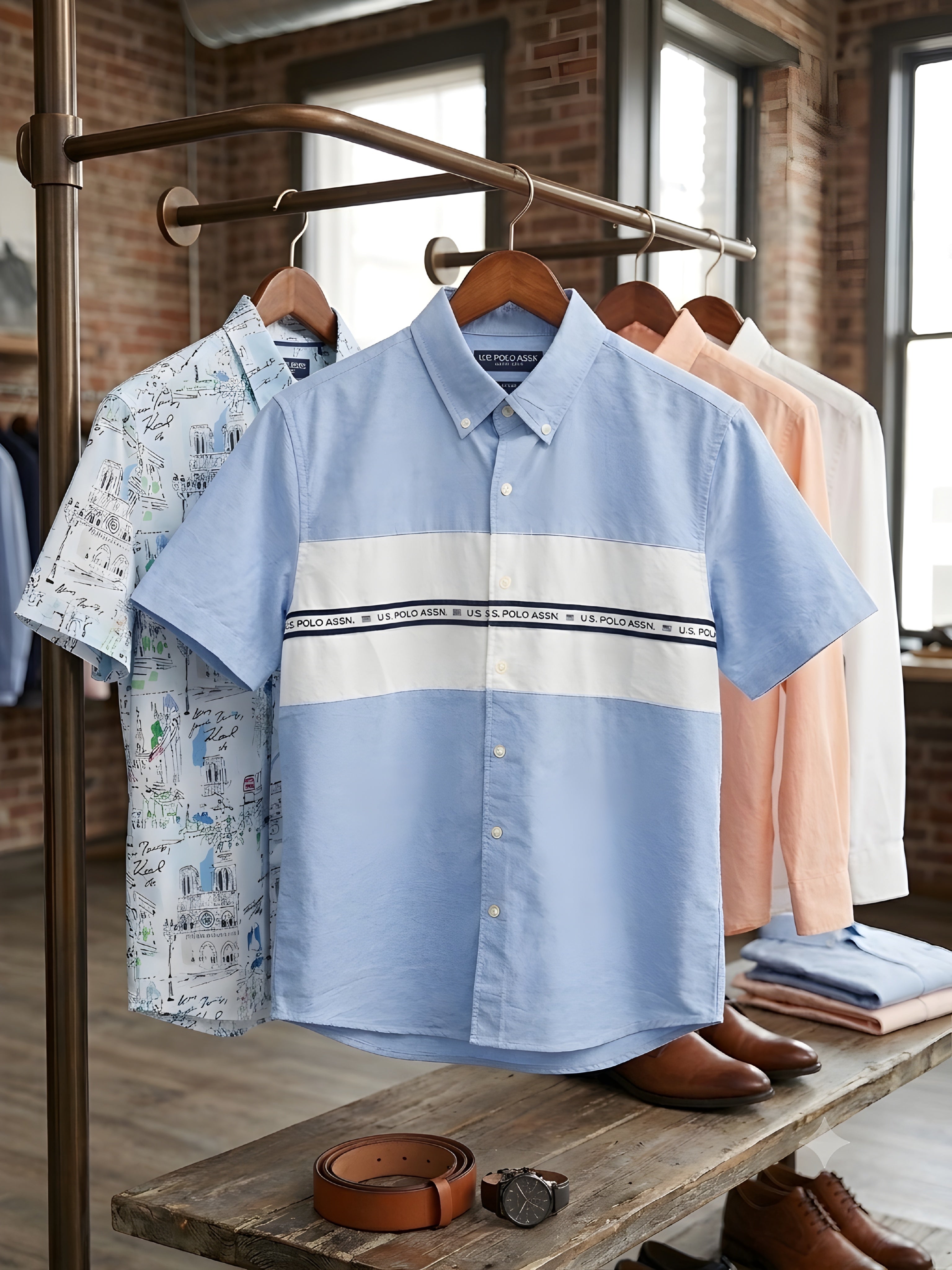 USPA SHORT SLEEVE CHEST PIECE TRICOT SHIRT